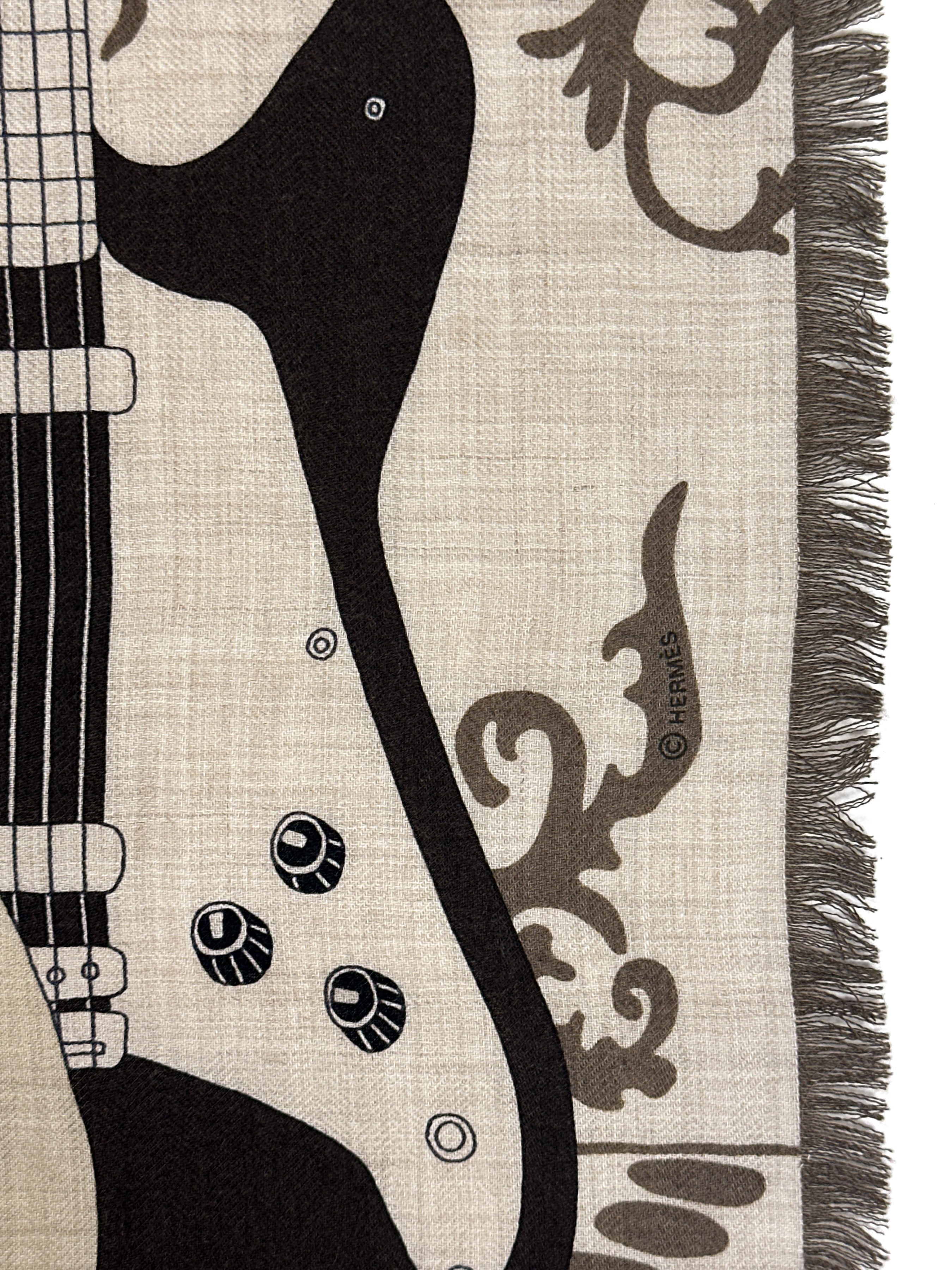 Hermès On Air! Fringed Cashmere Silk 65