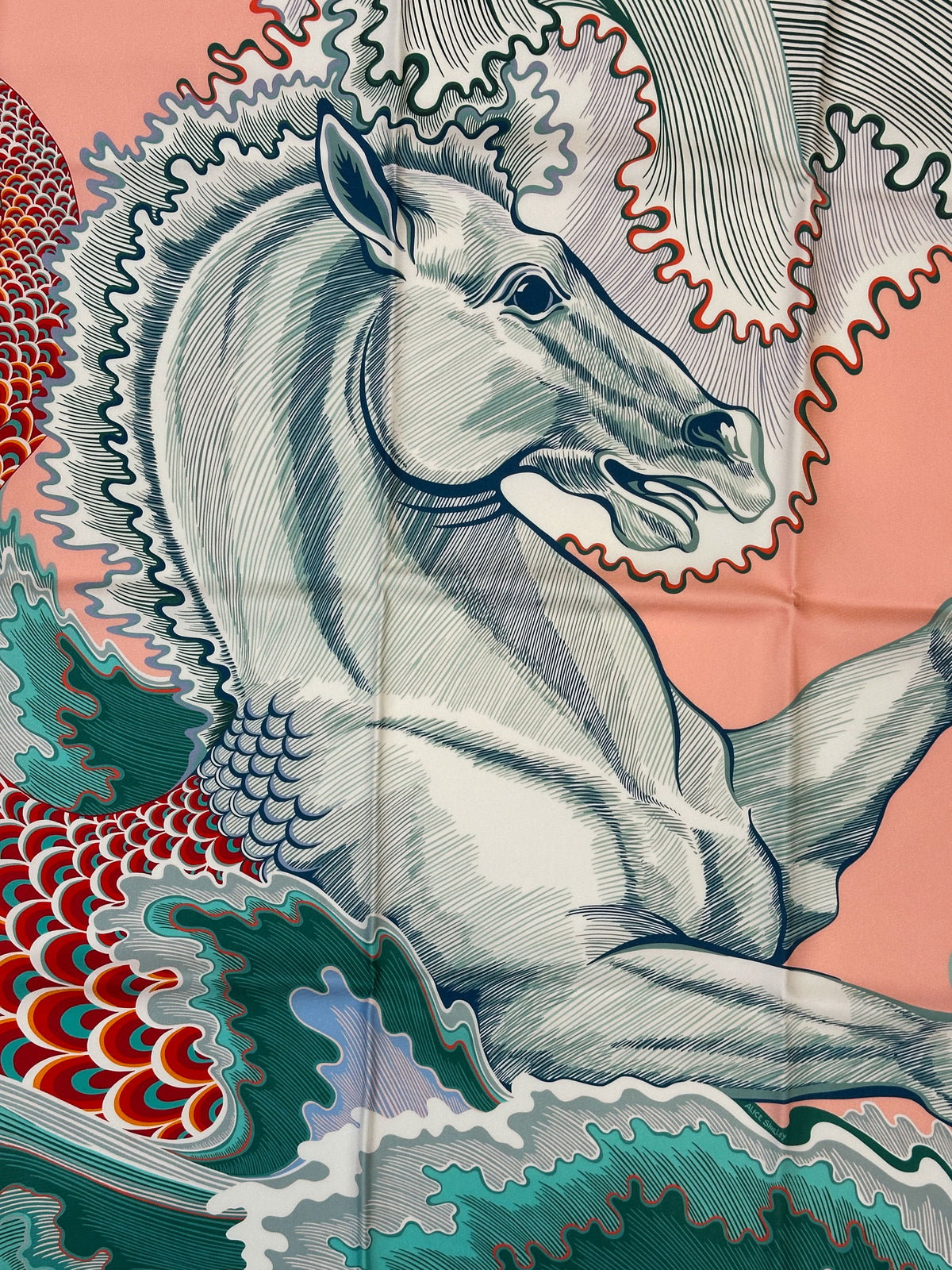 Hermès Cheval Sirene Double Face 90