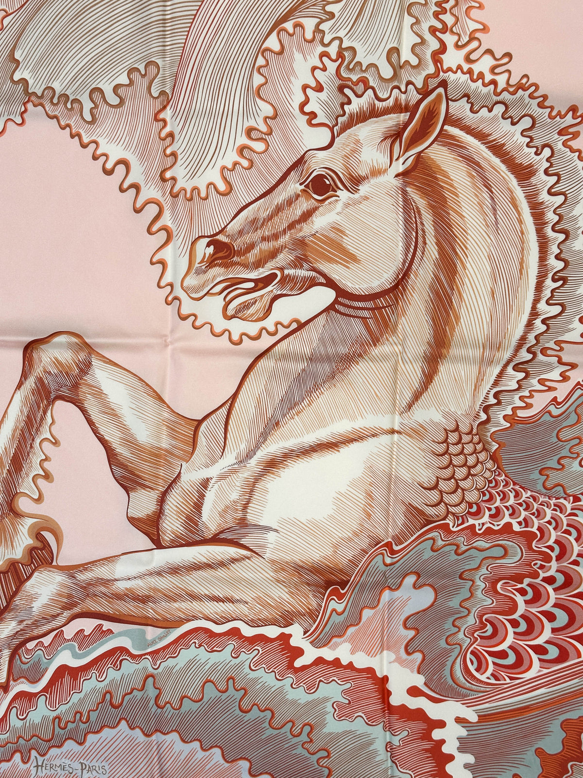 Hermès Cheval Sirene Double Face 90