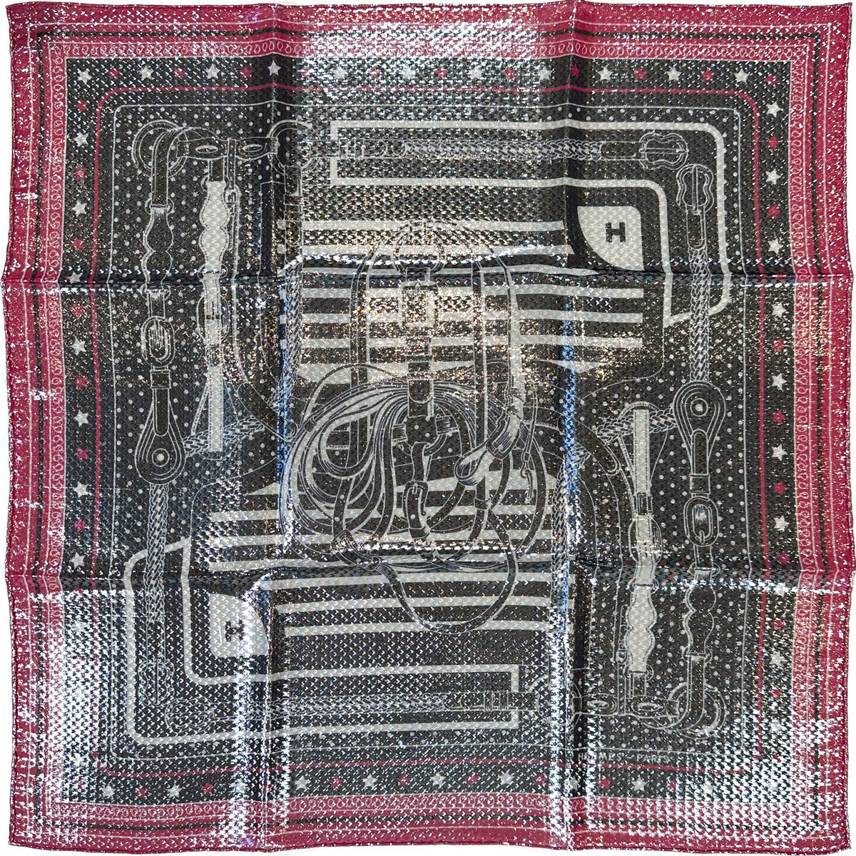Hermès Coaching Disco Metallic Bandana 55