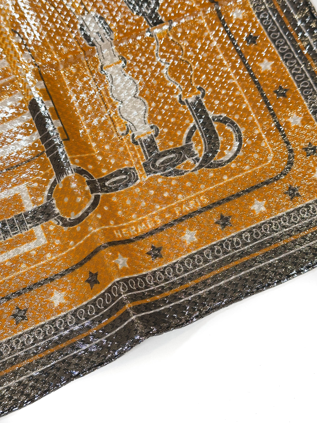 Hermès Coaching Disco Metallic Bandana 55