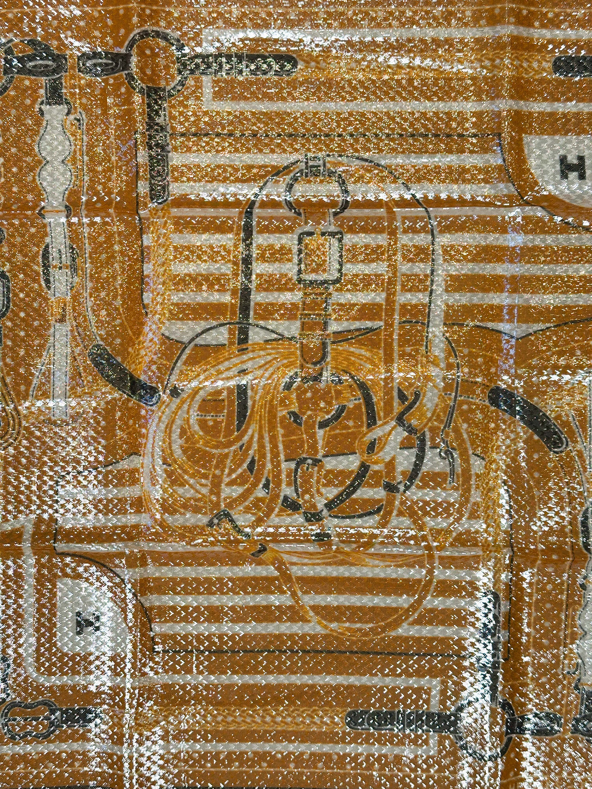 Hermès Coaching Disco Metallic Bandana 55