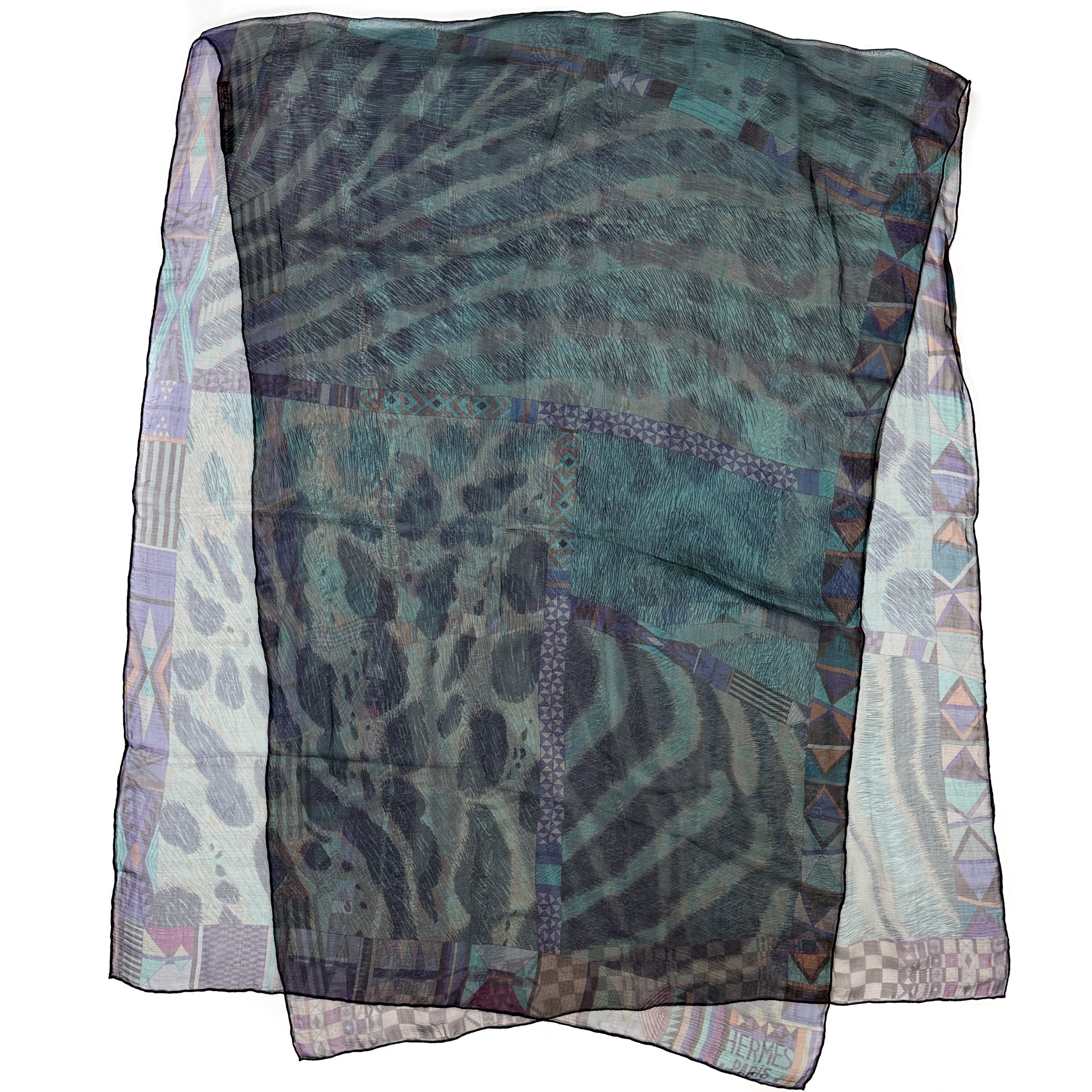 Hermès Pelages et Camouflage Mousseline Shawl