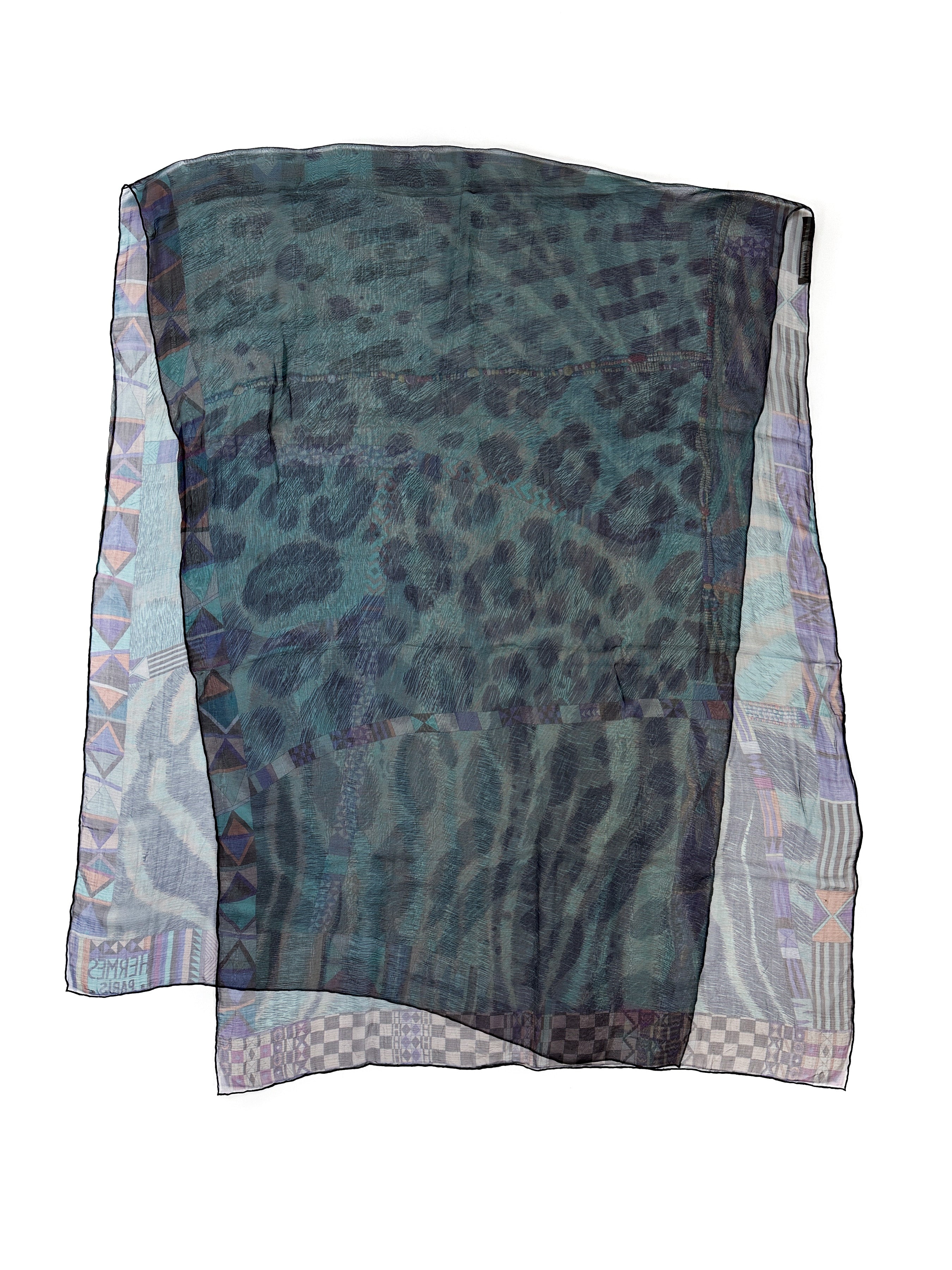 Hermès Pelages et Camouflage Mousseline Shawl