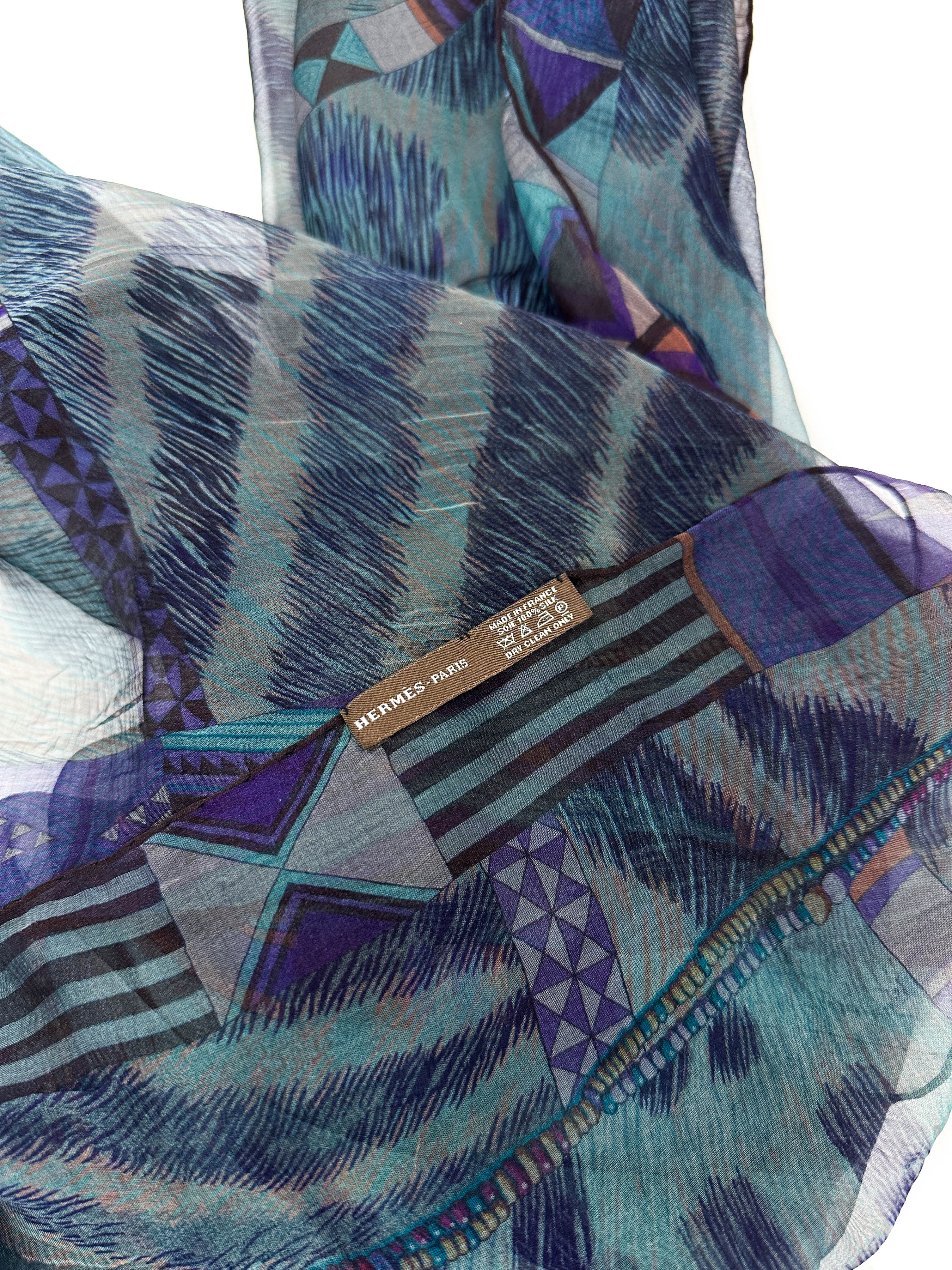 Hermès Pelages et Camouflage Mousseline Shawl