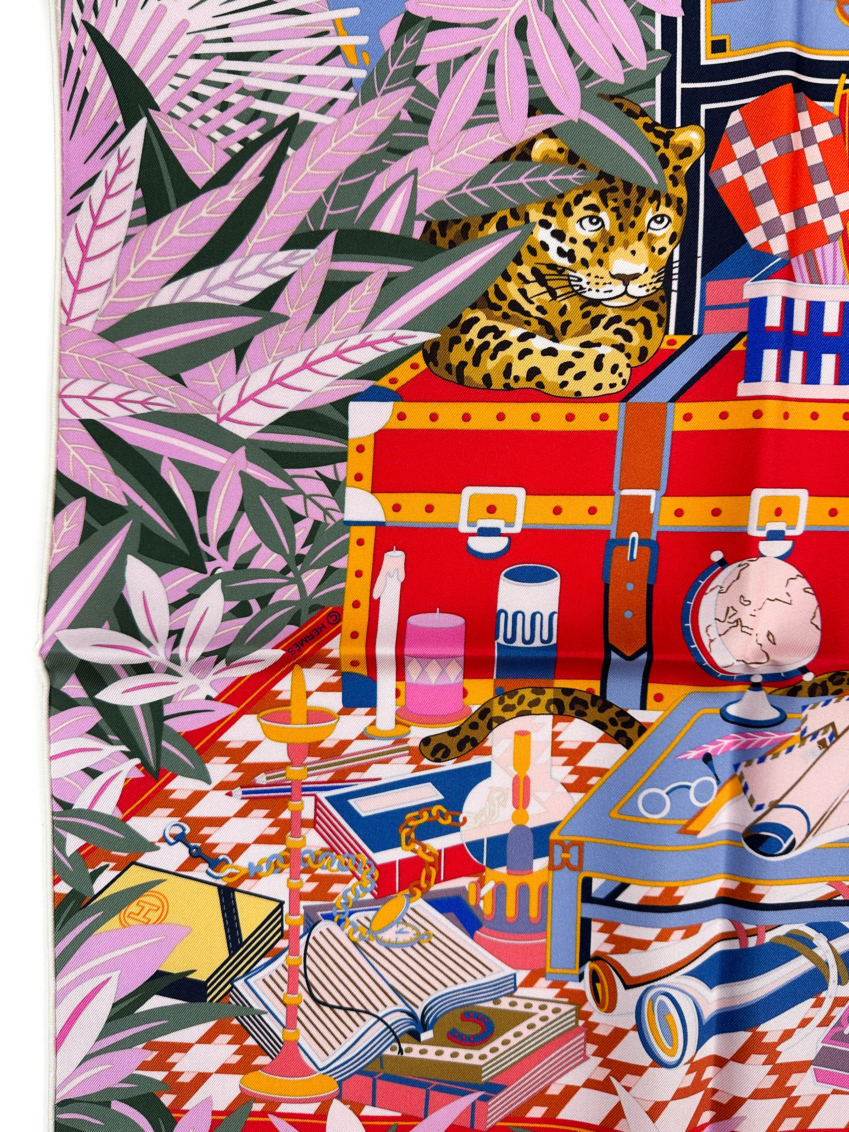 Hermès Douze Leopards Double Face 90