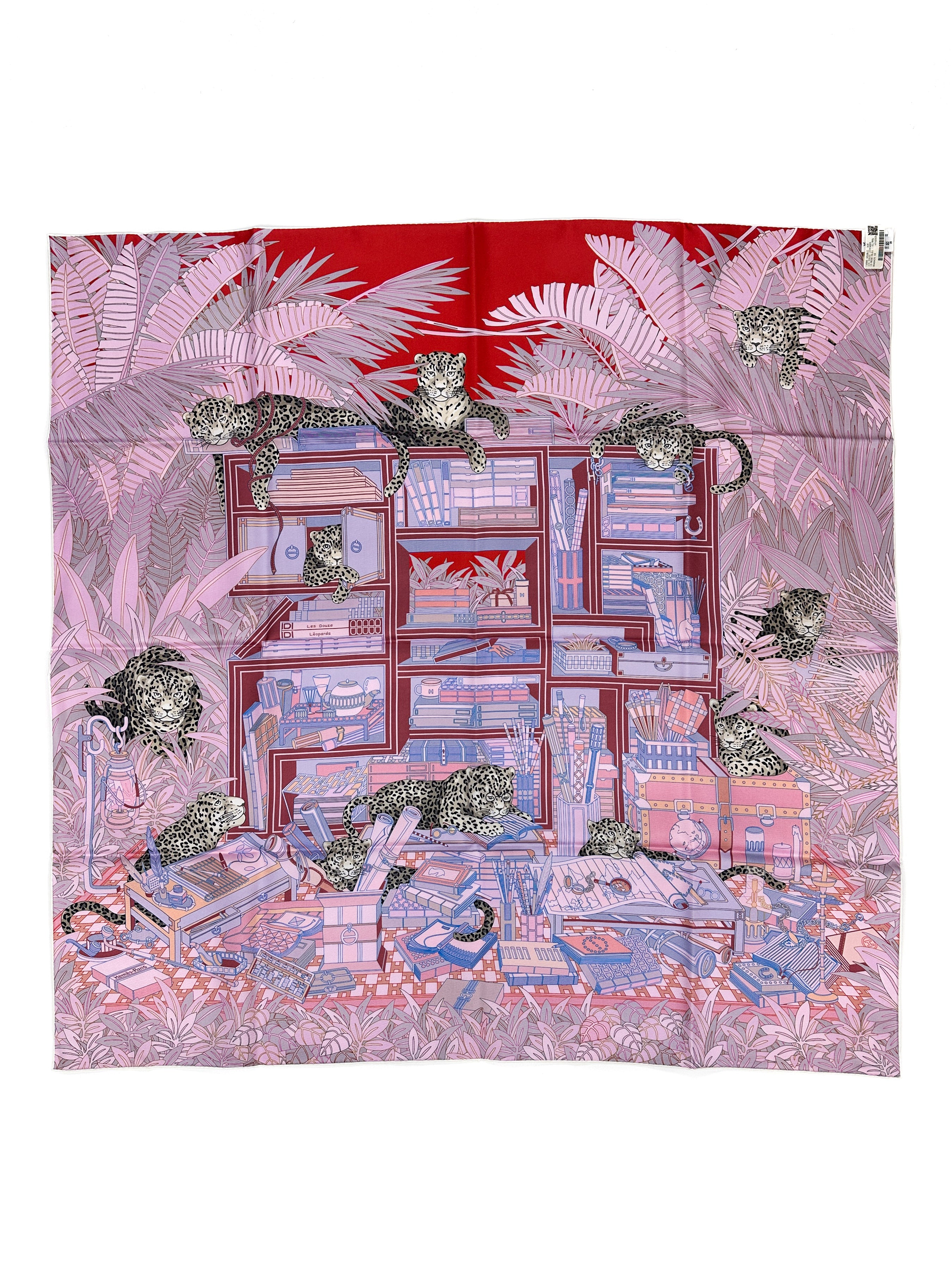 Hermès Douze Leopards Double Face 90