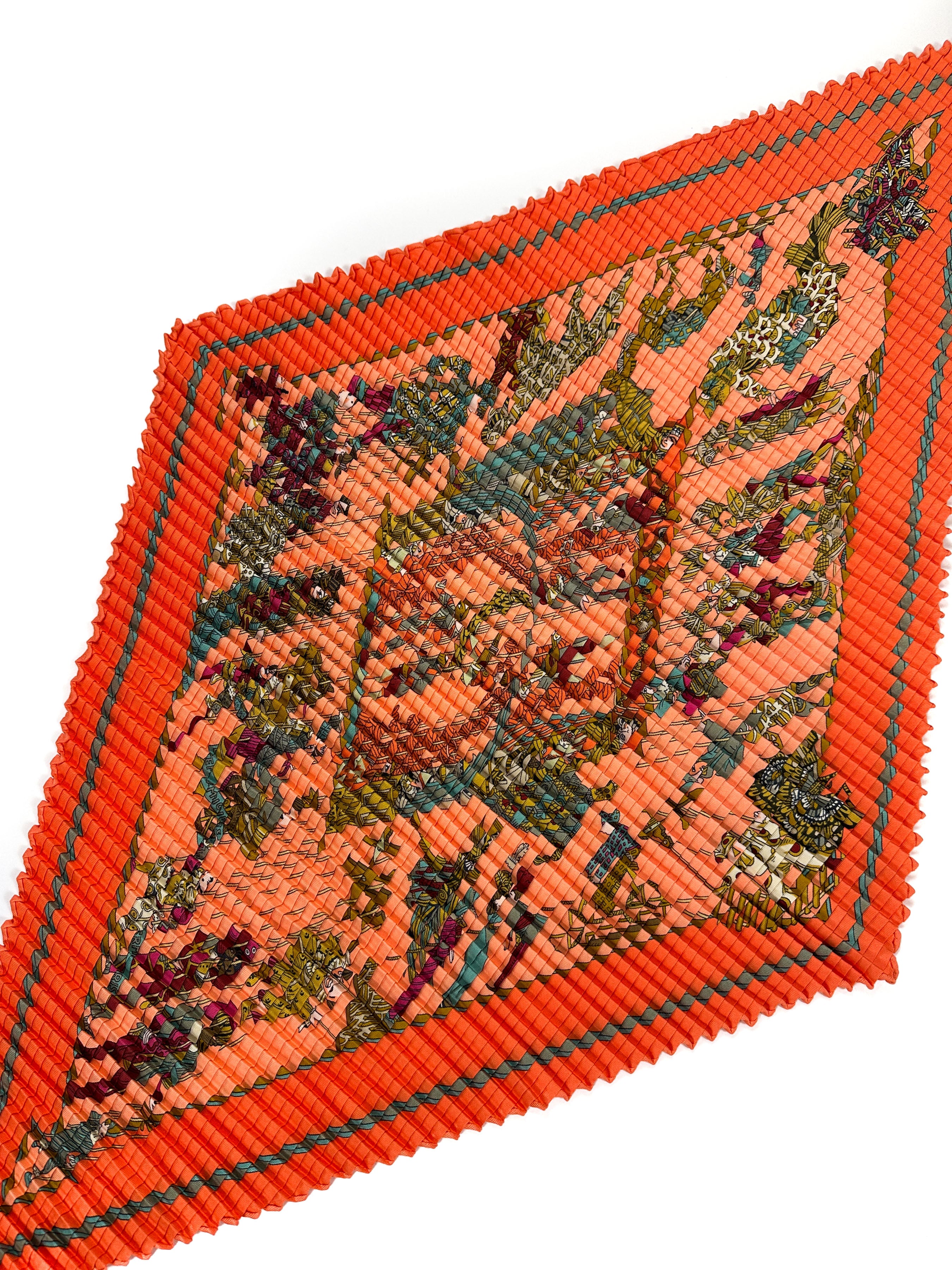 Hermès Le Temps des Marionnettes Mosaic Plissé 90