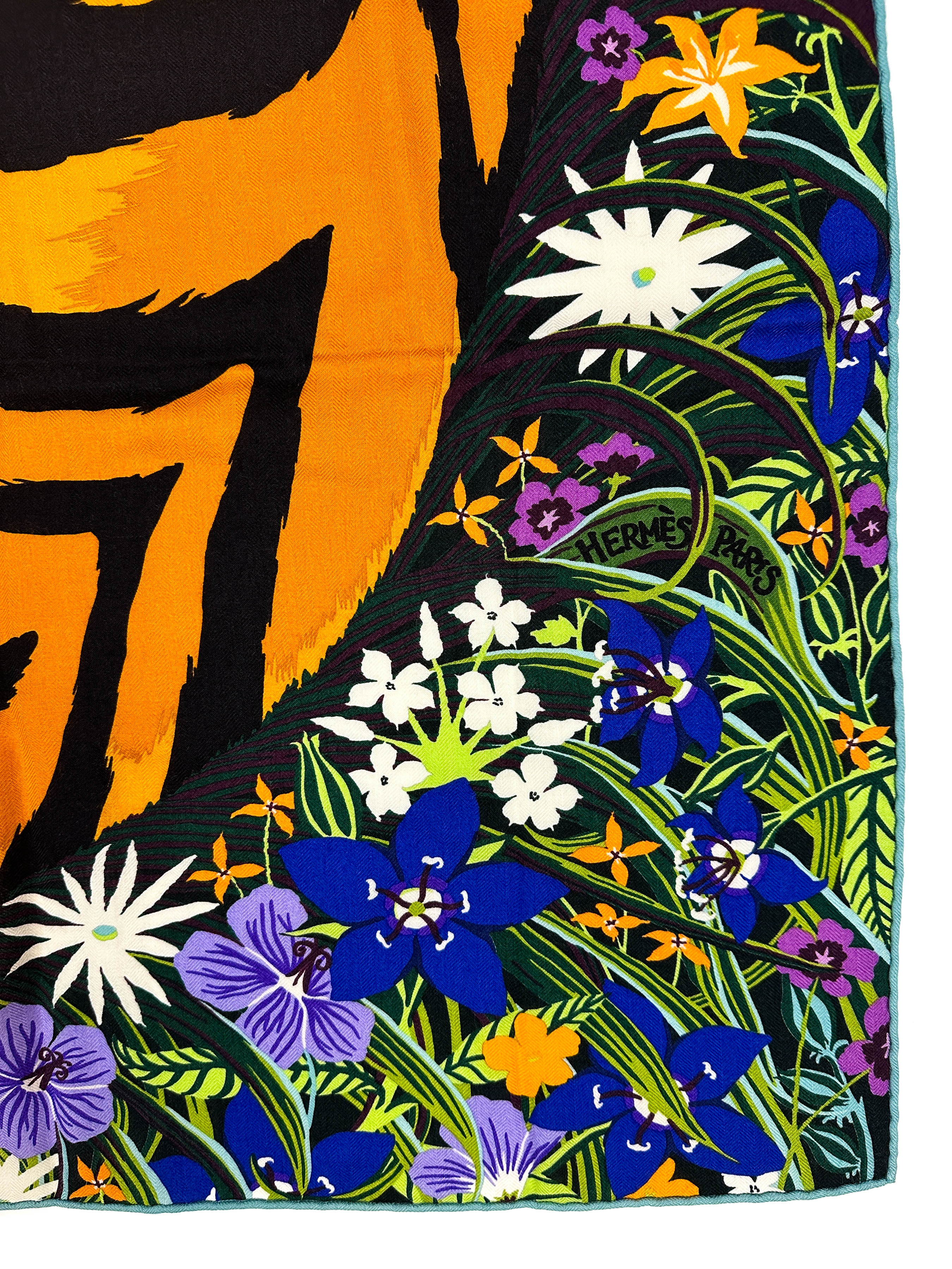 HERMES カレジュアン　カシシル140 TYGER TYGER Hermès Tyger Tyger Cashmere Silk 140