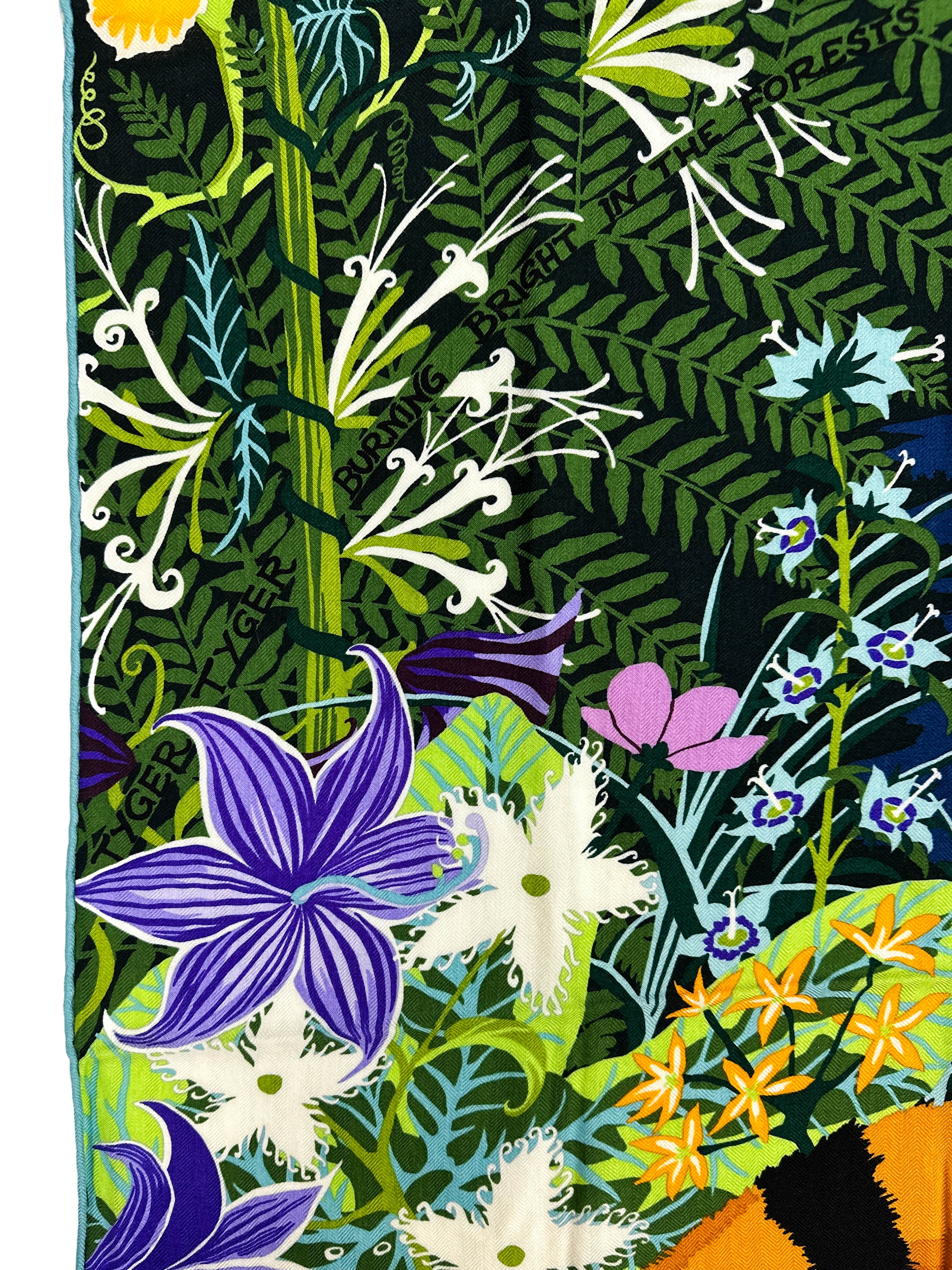 HERMES カレジュアン　カシシル140 TYGER TYGER Hermès Tyger Tyger Cashmere Silk 140