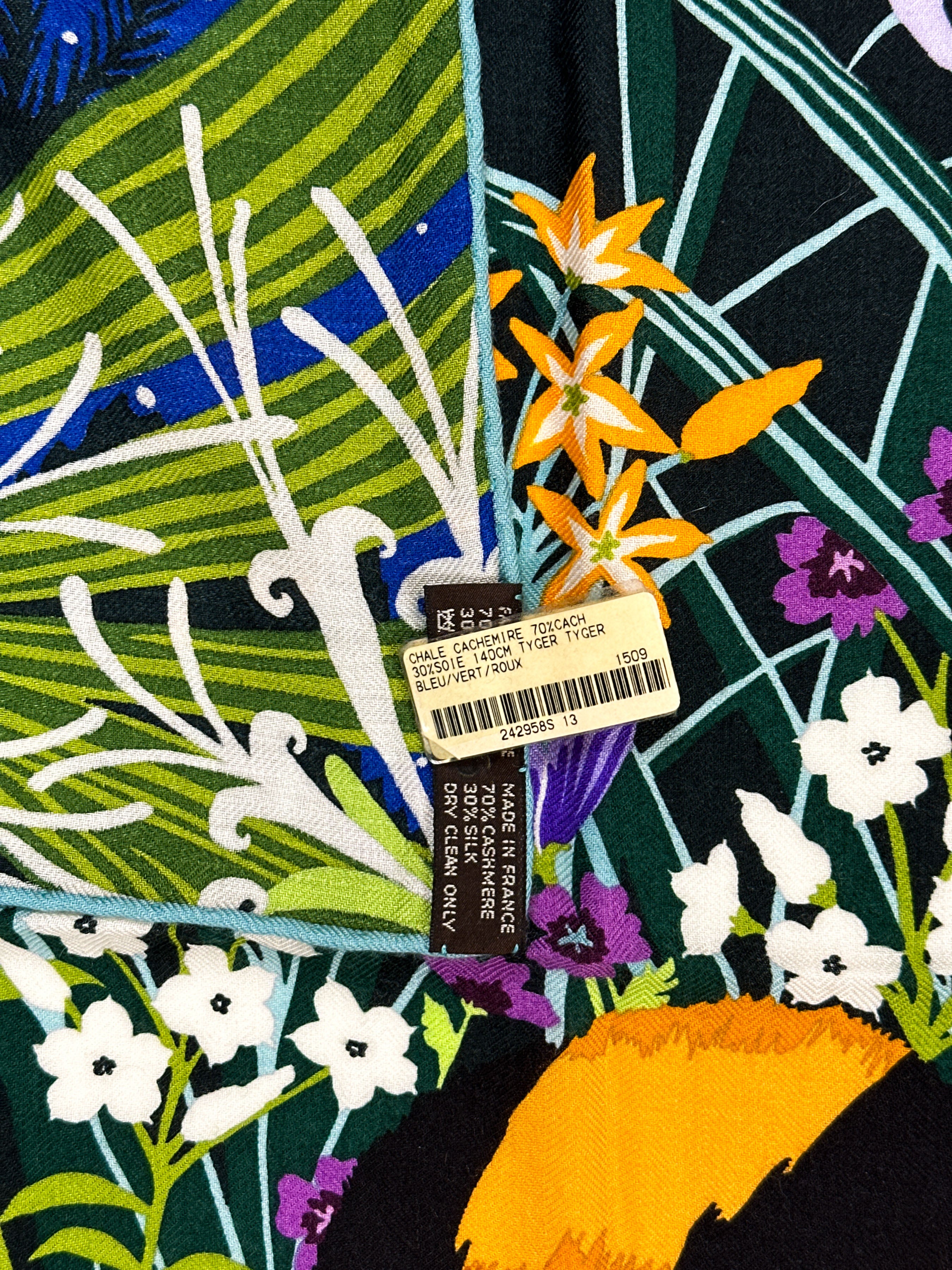 Hermès Tyger Tyger Cashmere Silk 140