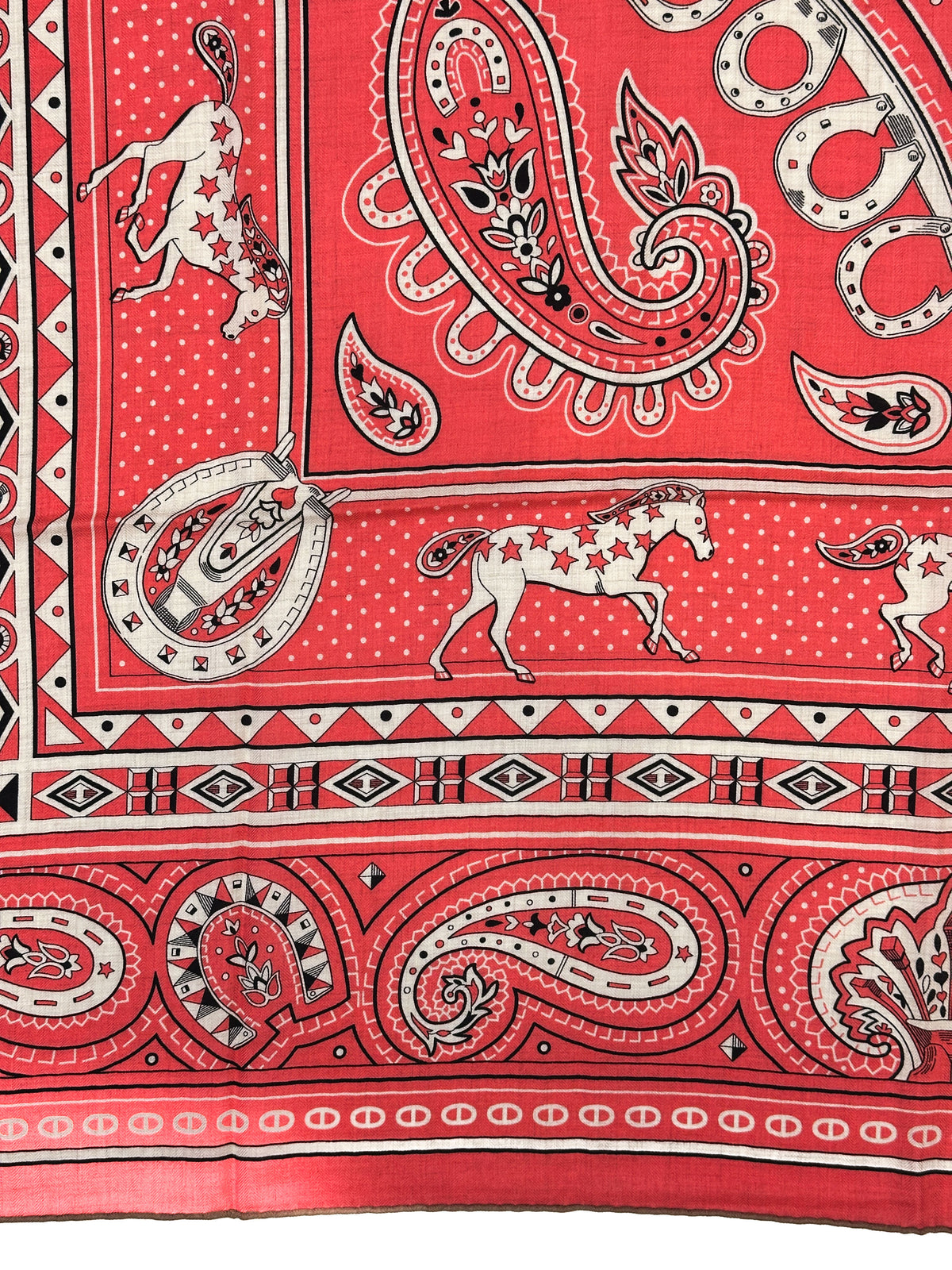 Hermès Cheval de Coeur Bandana Cashmere Silk 140