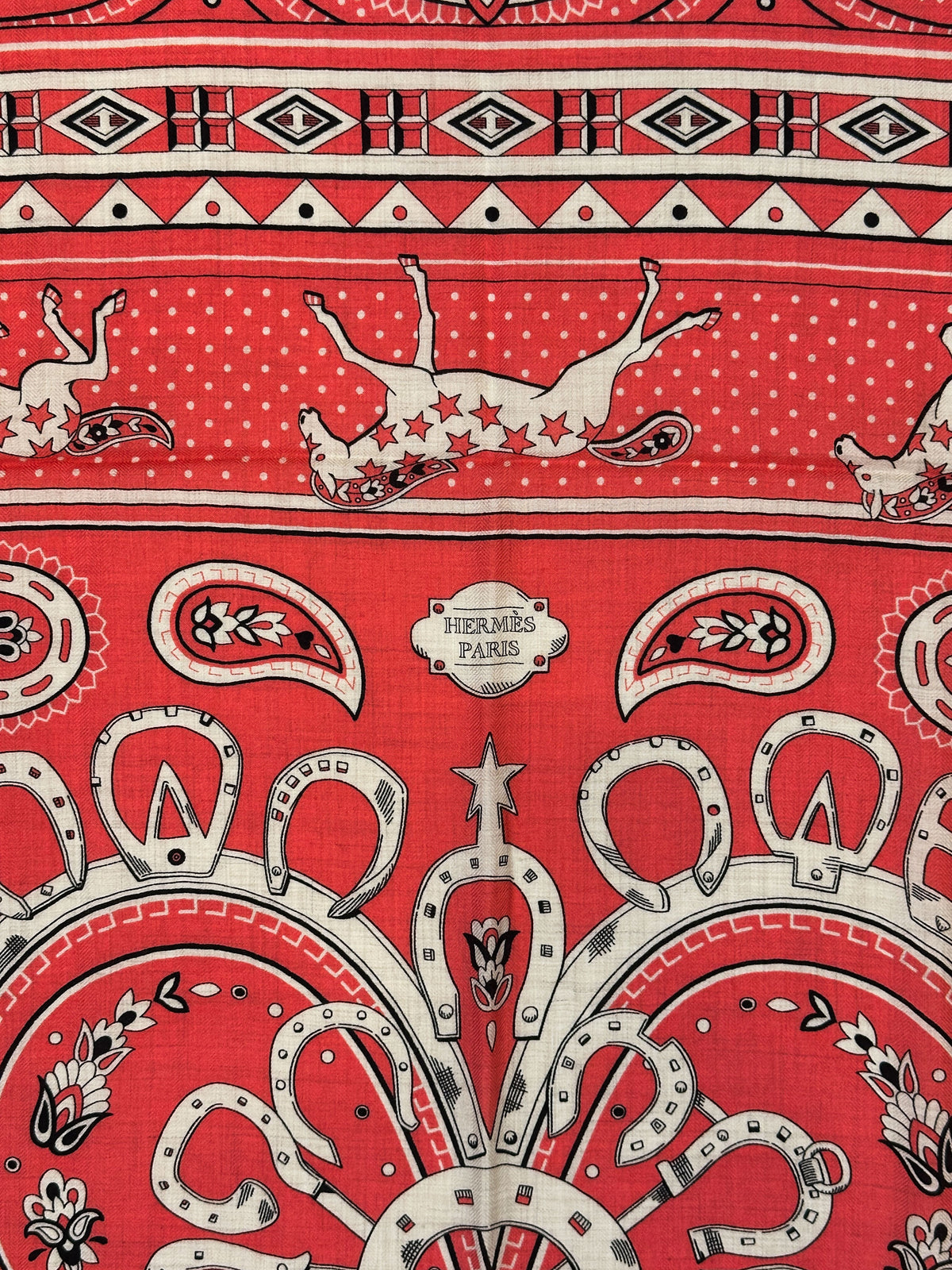 Hermès Cheval de Coeur Bandana Cashmere Silk 140