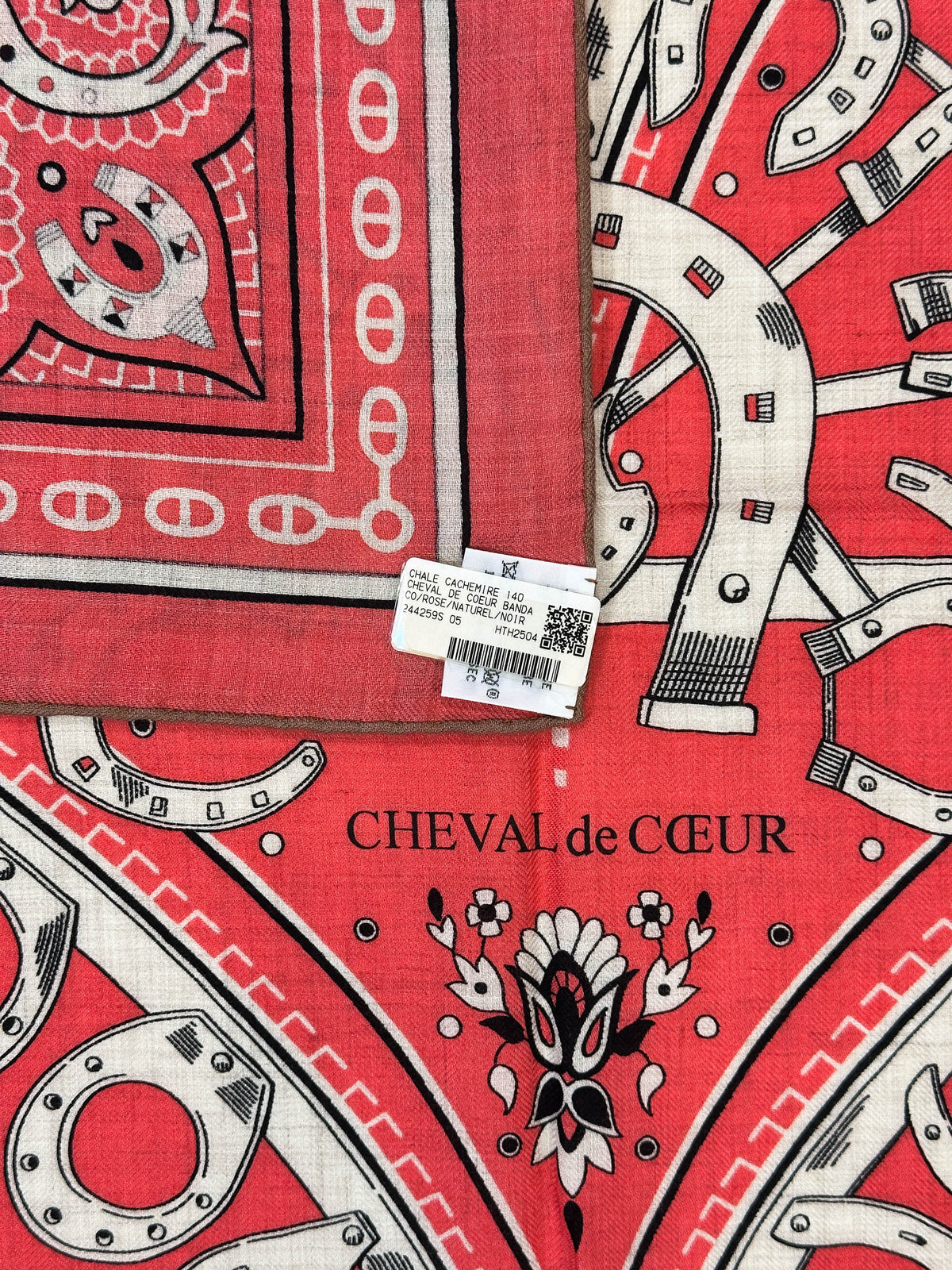 Hermès Cheval de Coeur Bandana Cashmere Silk 140