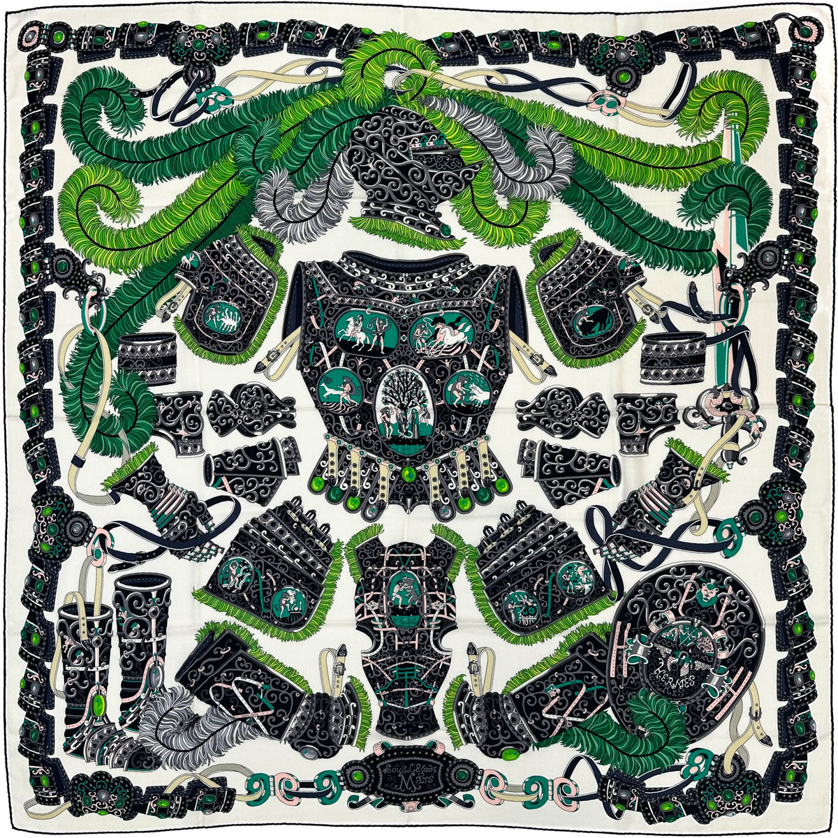 Hermès Sous L'Egide de Mars Cashmere Silk 140