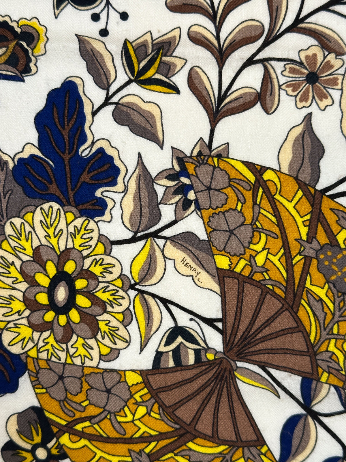 Hermès Fleurs et Papillons de Tissus Cashmere Silk 140