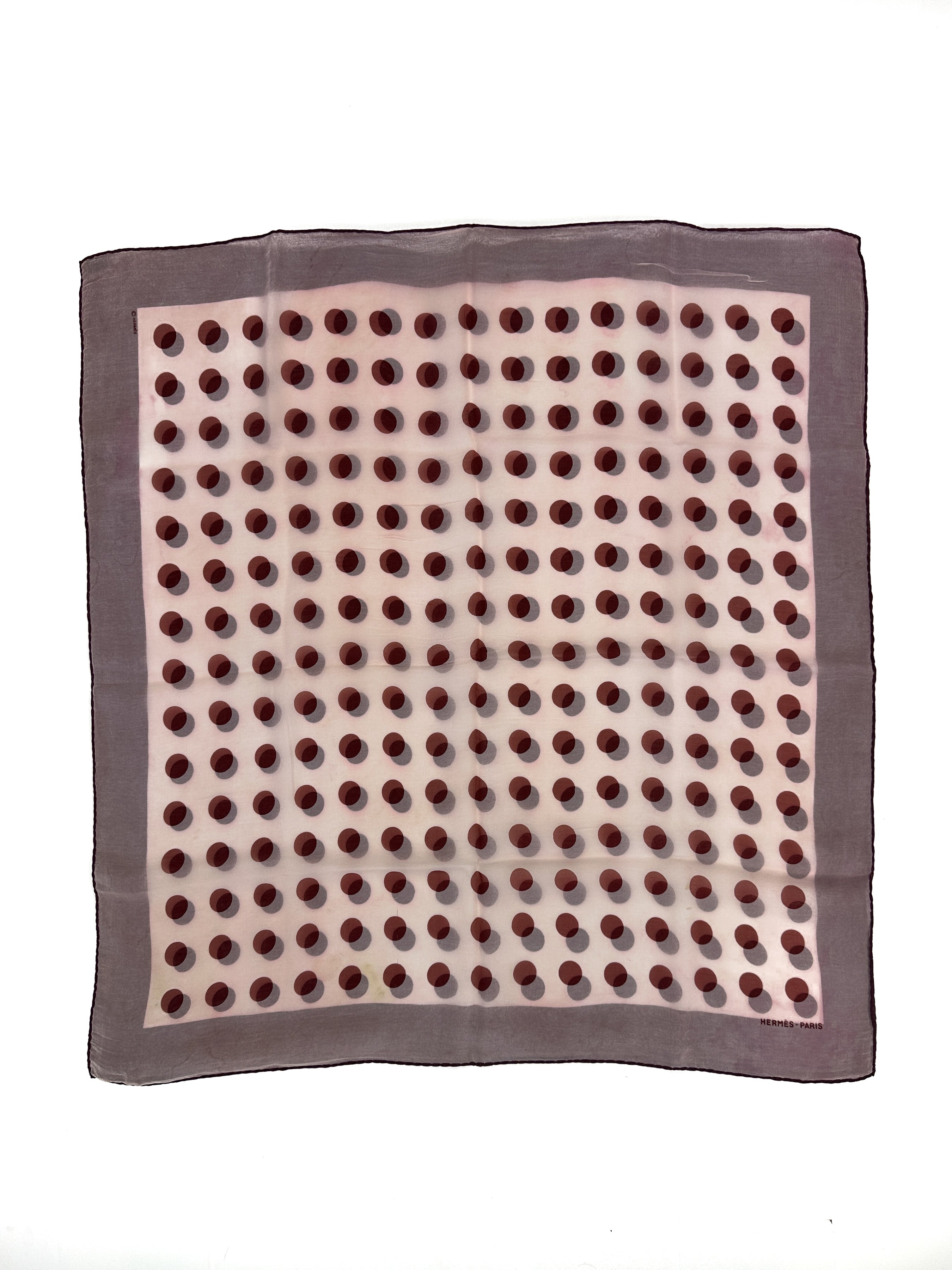 Hermès Polka Dot Double Face Mousseline 90