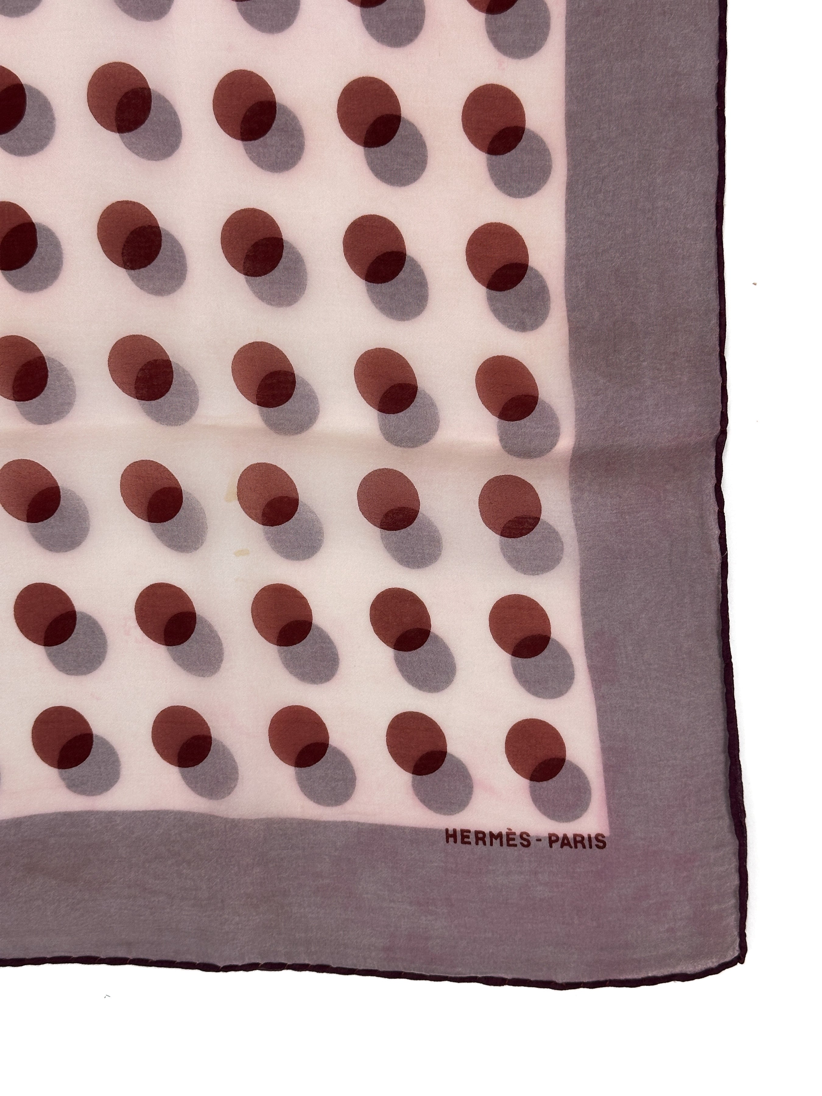 Hermès Polka Dot Double Face Mousseline 90