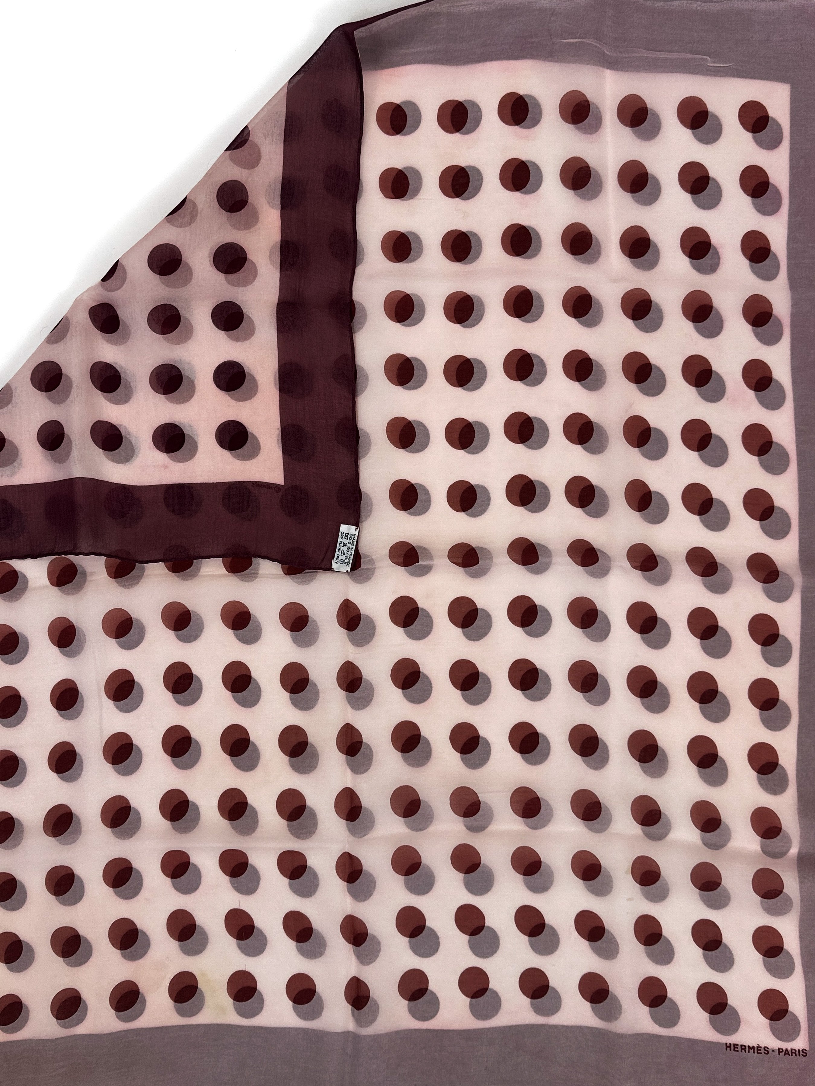 Hermès Polka Dot Double Face Mousseline 90