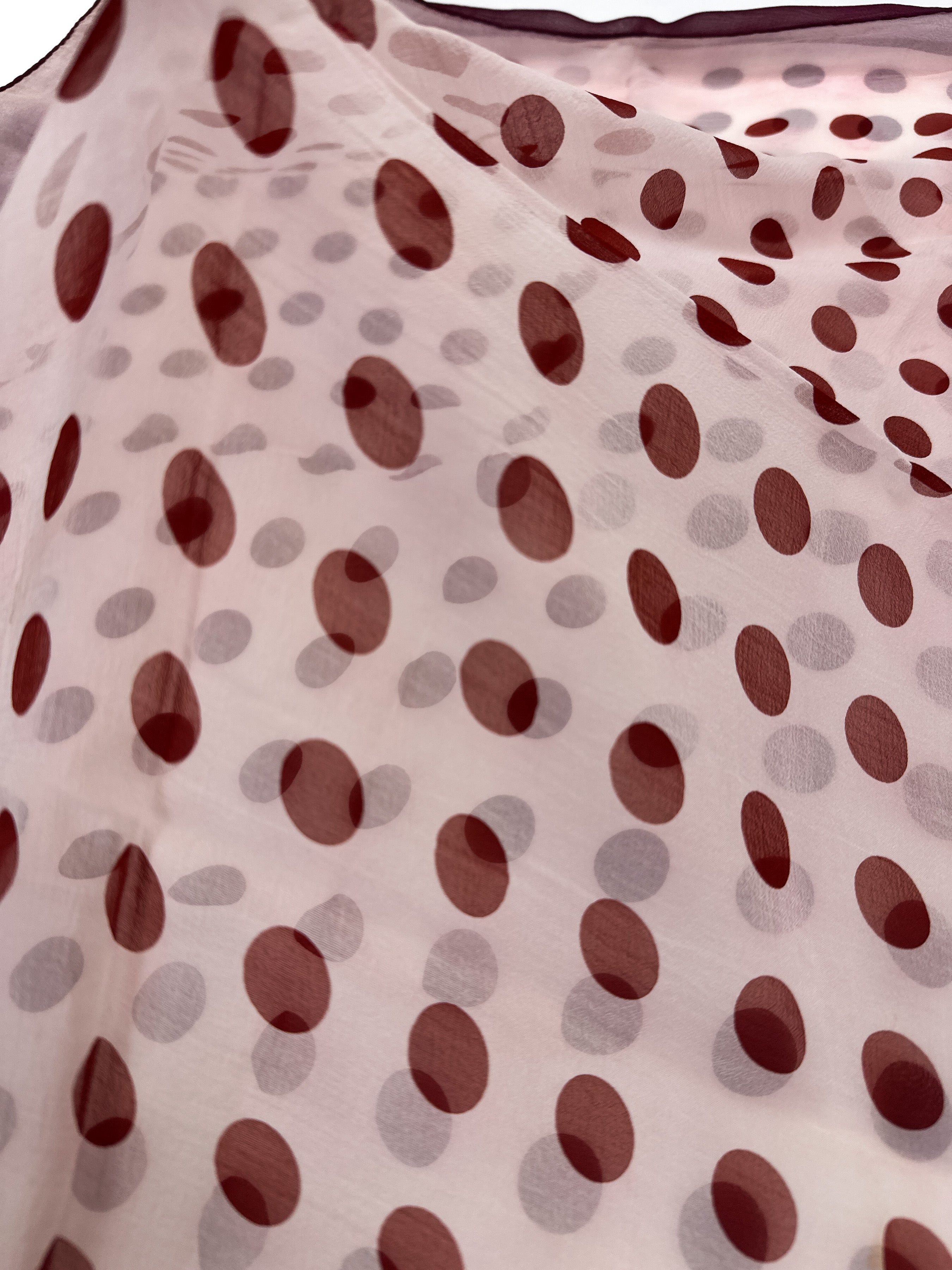Hermès Polka Dot Double Face Mousseline 90