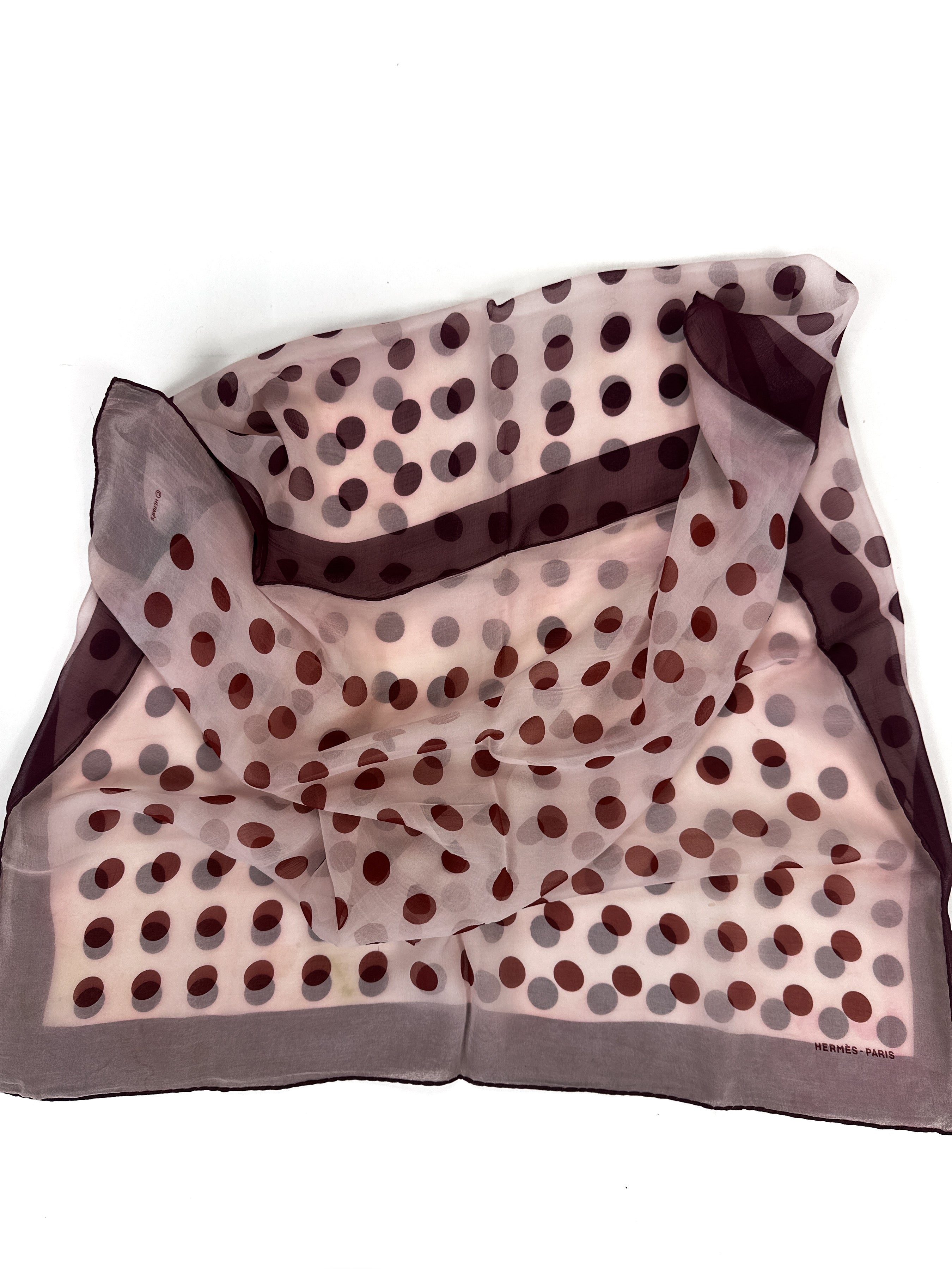 Hermès Polka Dot Double Face Mousseline 90