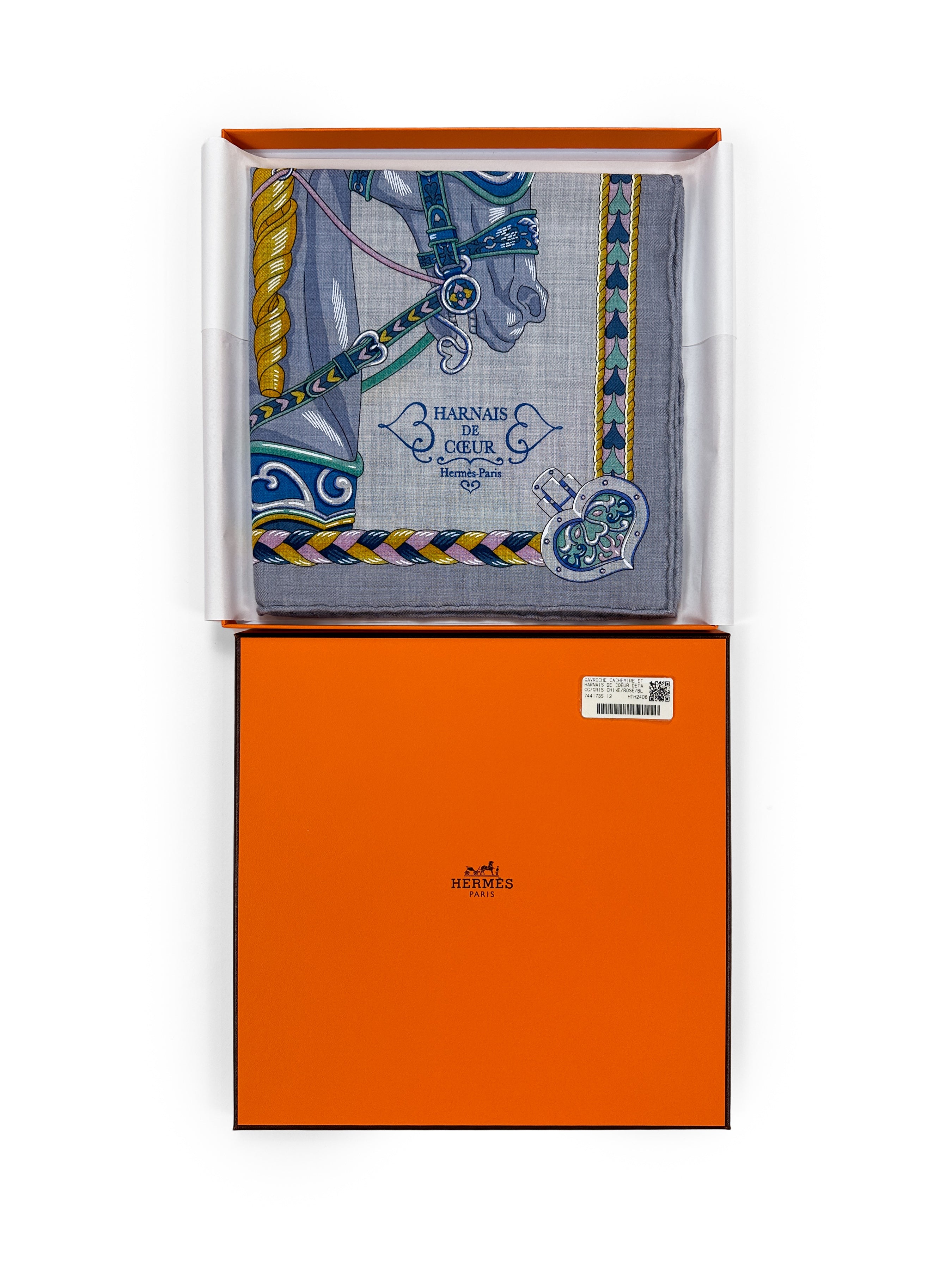 Hermès Harnais de Coeur Cashmere Silk 45