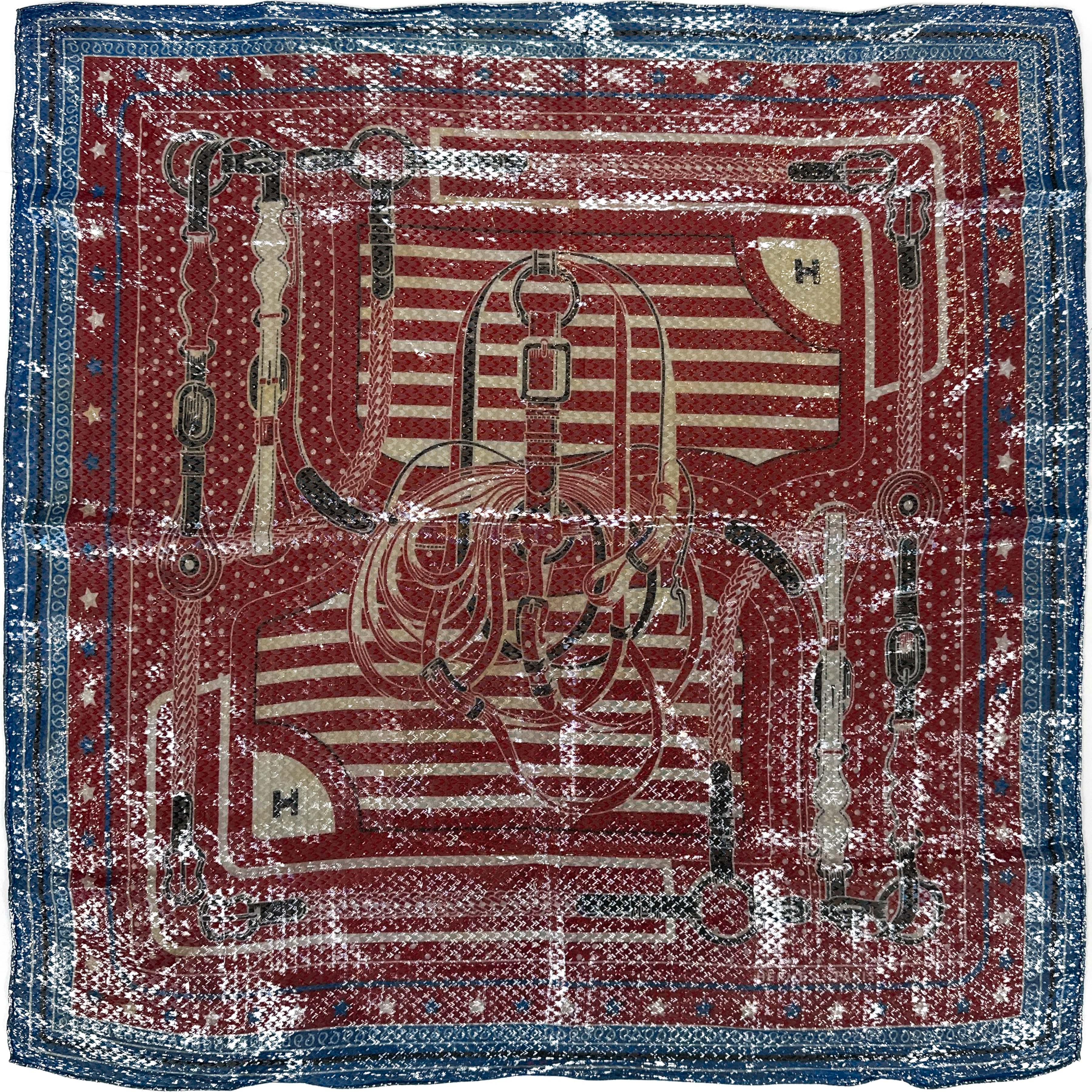 Hermès Coaching Disco Metallic Bandana 55