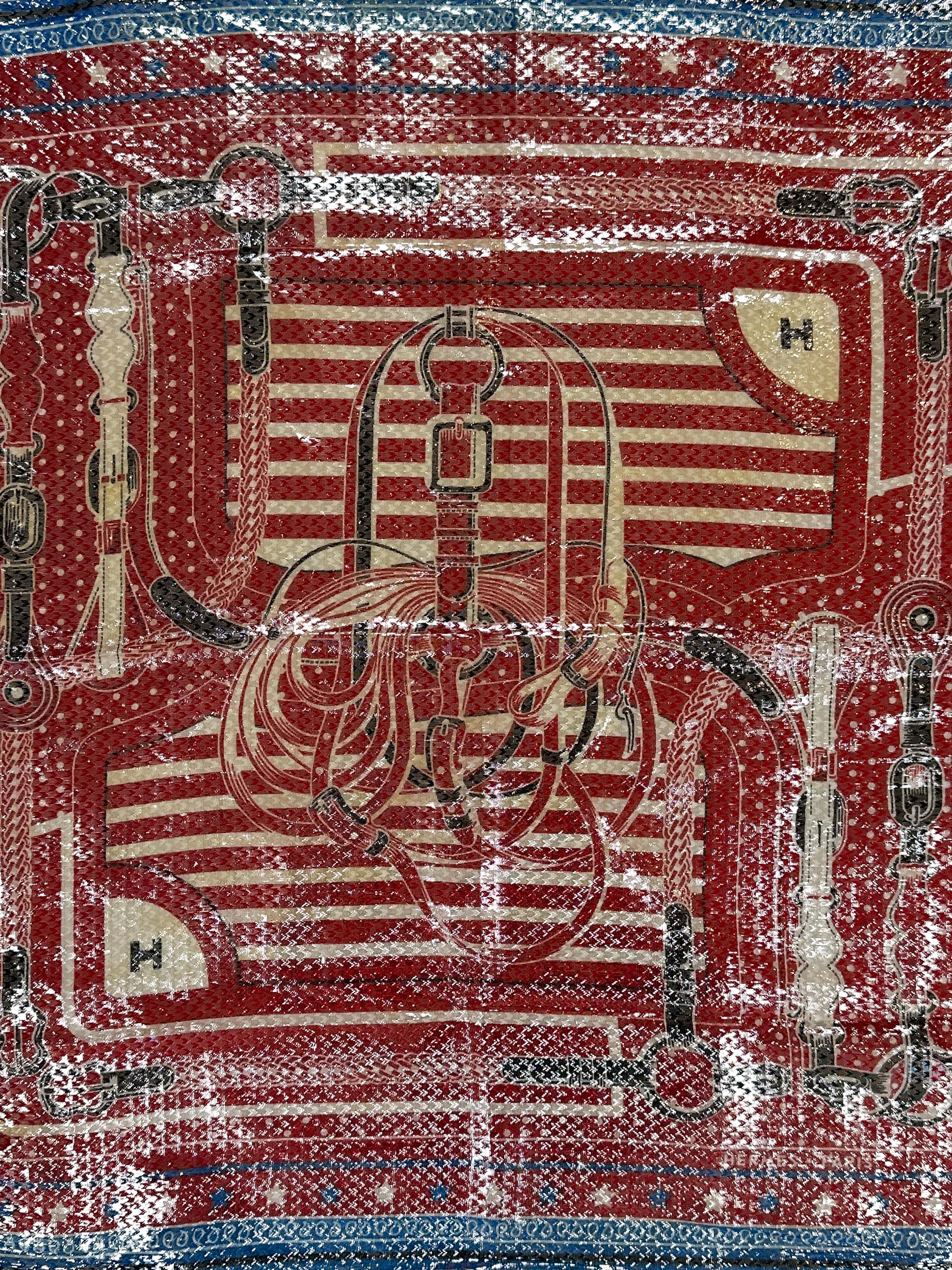 Hermès Coaching Disco Metallic Bandana 55