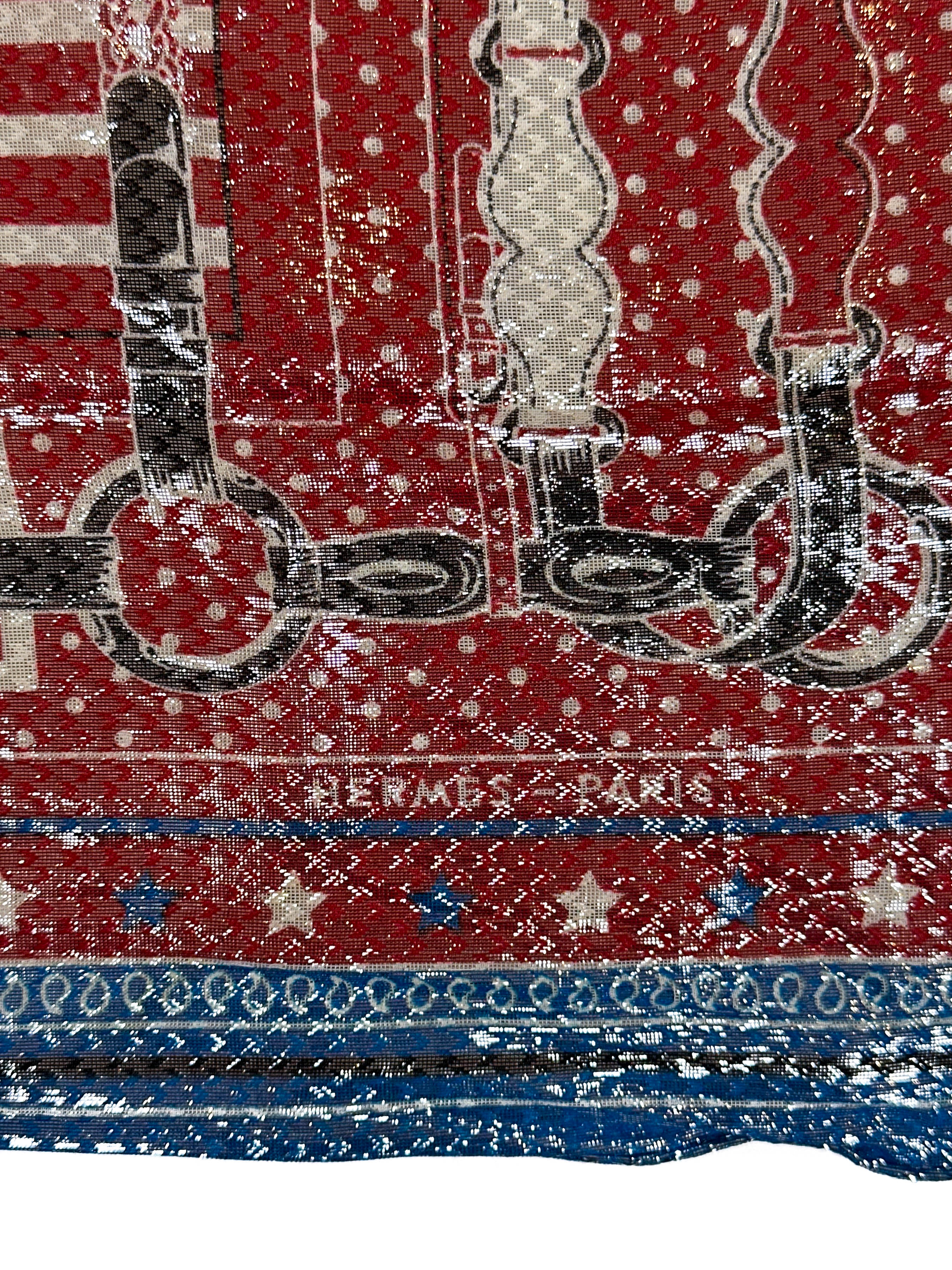 Hermès Coaching Disco Metallic Bandana 55
