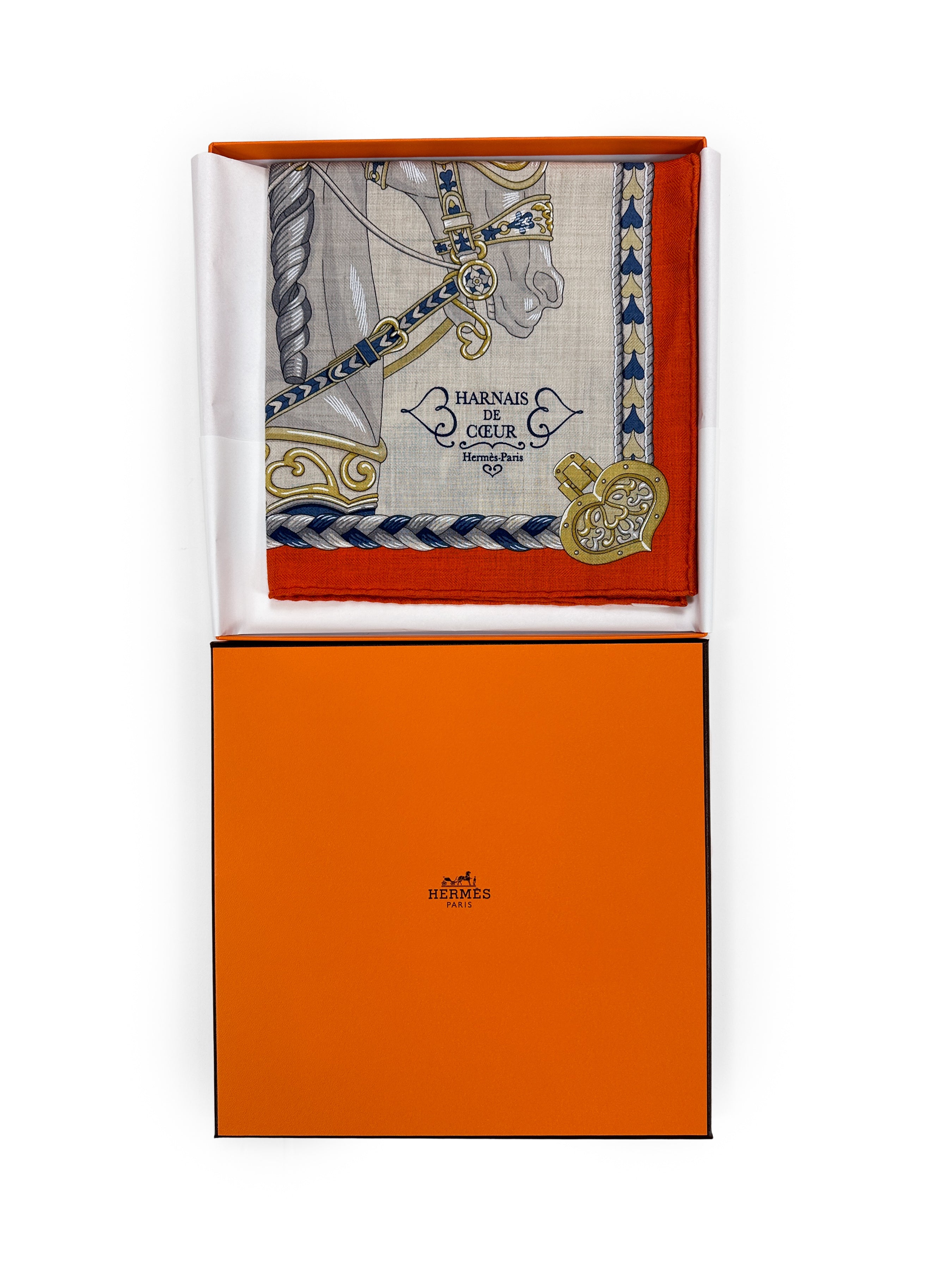Hermès Harnais de Coeur Cashmere Silk 45