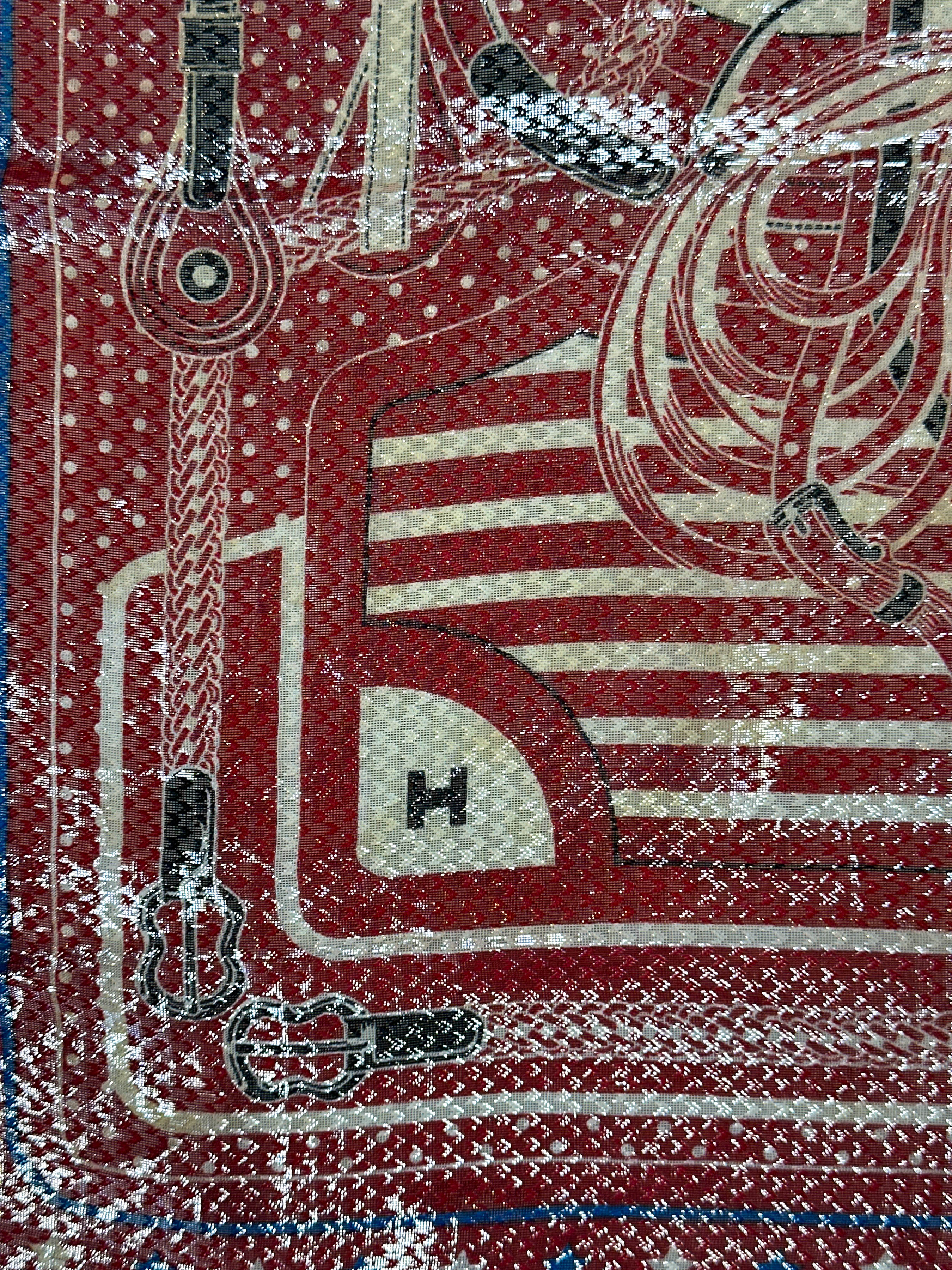 Hermès Coaching Disco Metallic Bandana 55