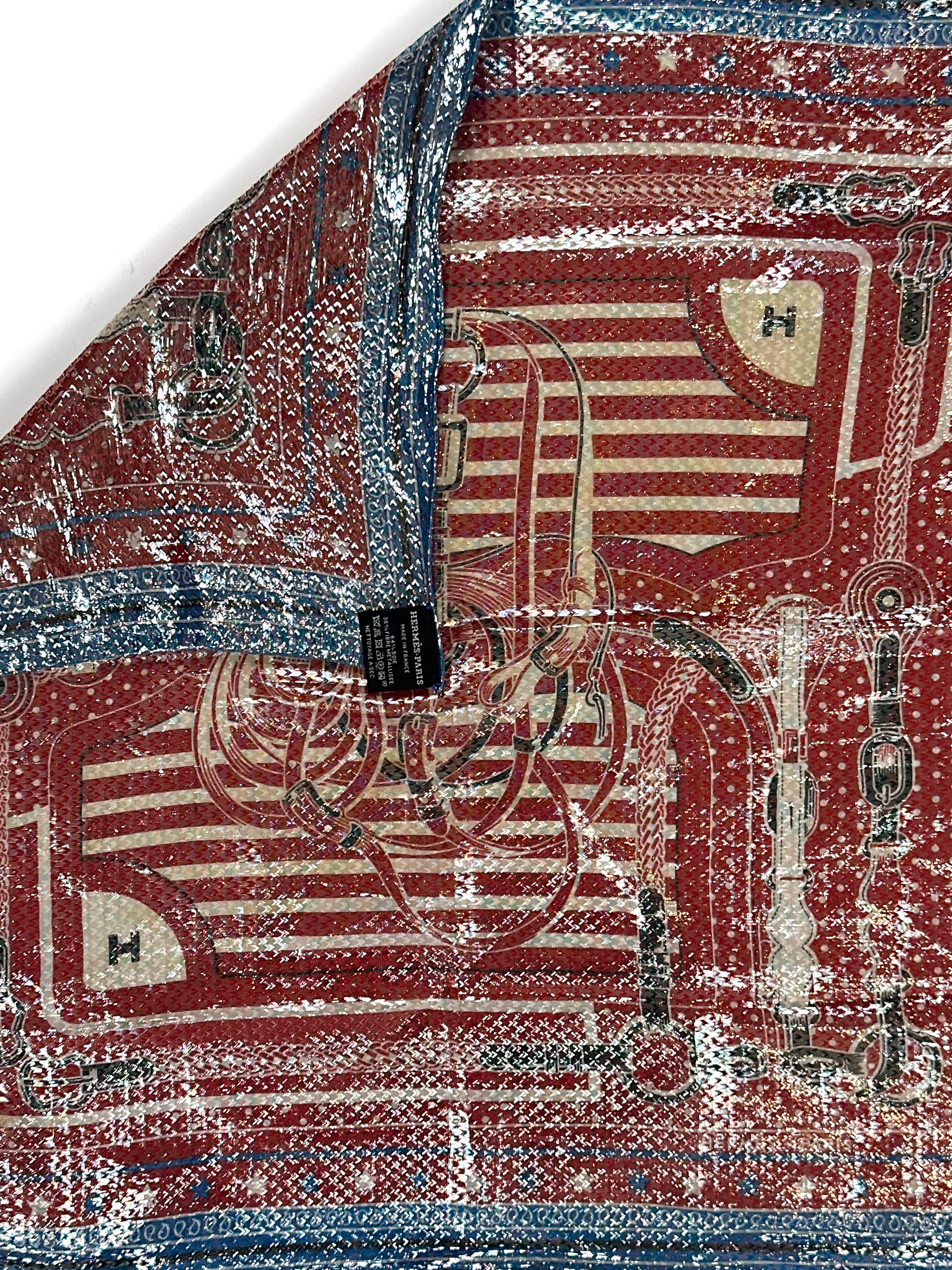 Hermès Coaching Disco Metallic Bandana 55