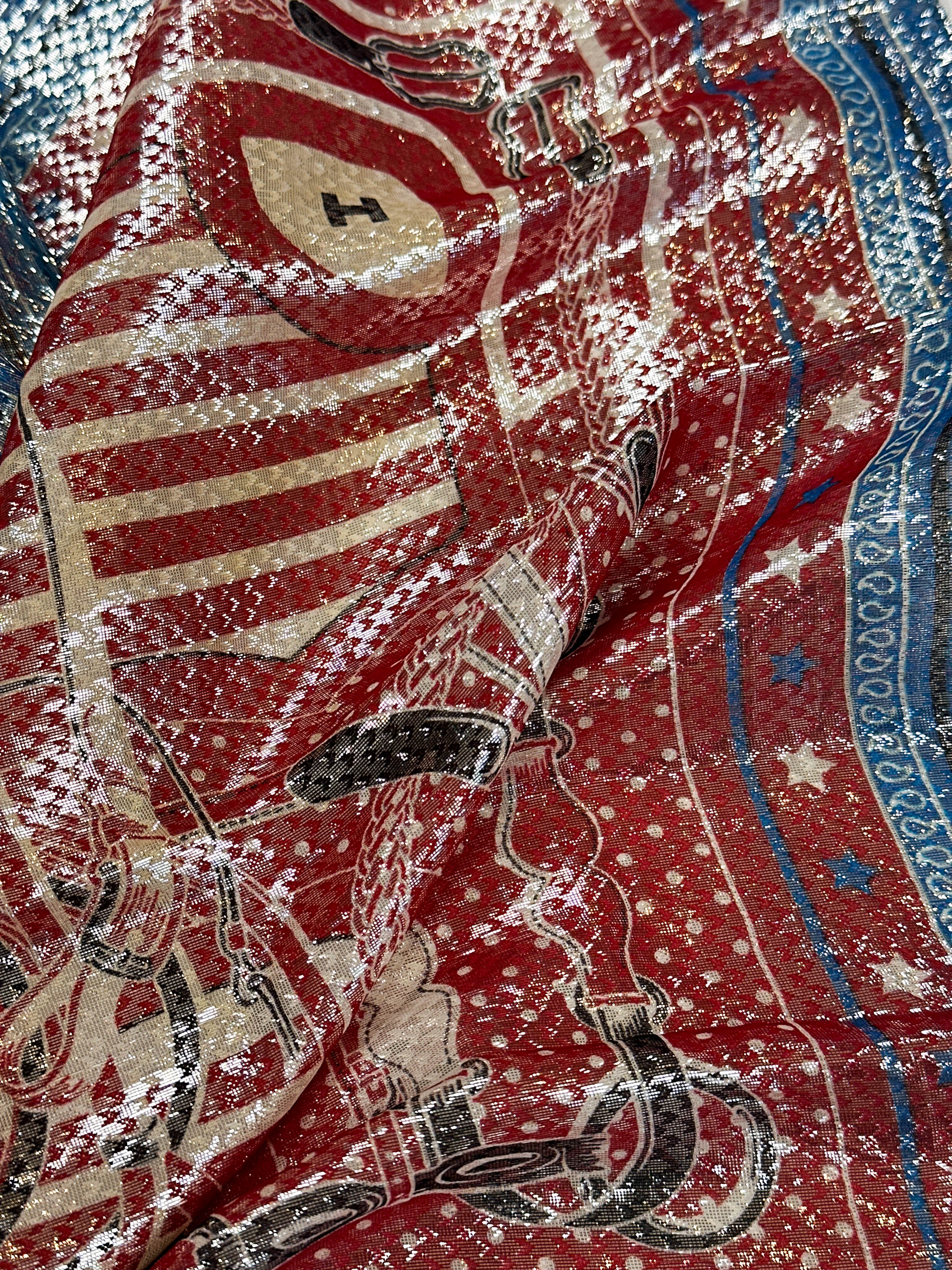 Hermès Coaching Disco Metallic Bandana 55