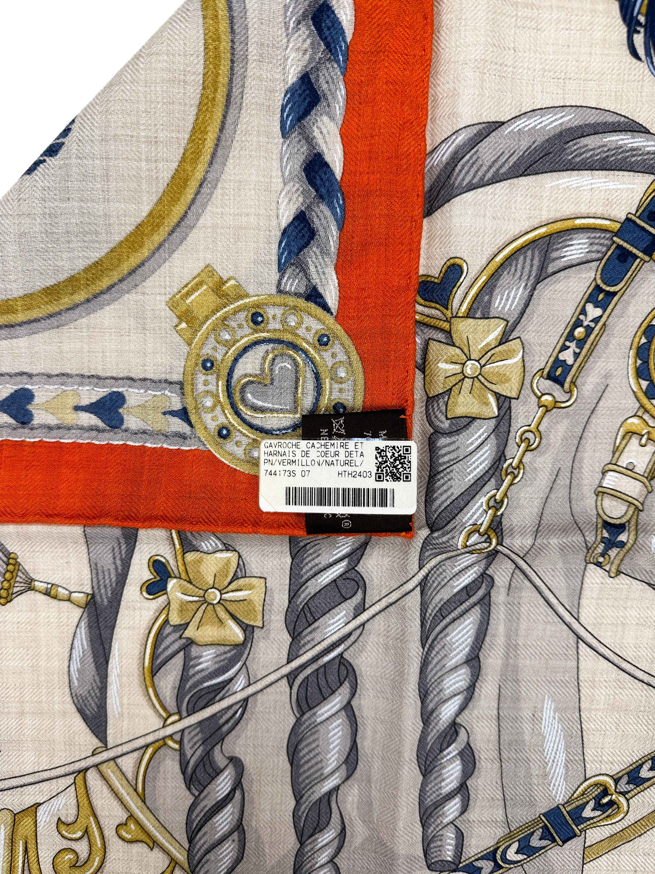 Hermès Harnais de Coeur Cashmere Silk 45