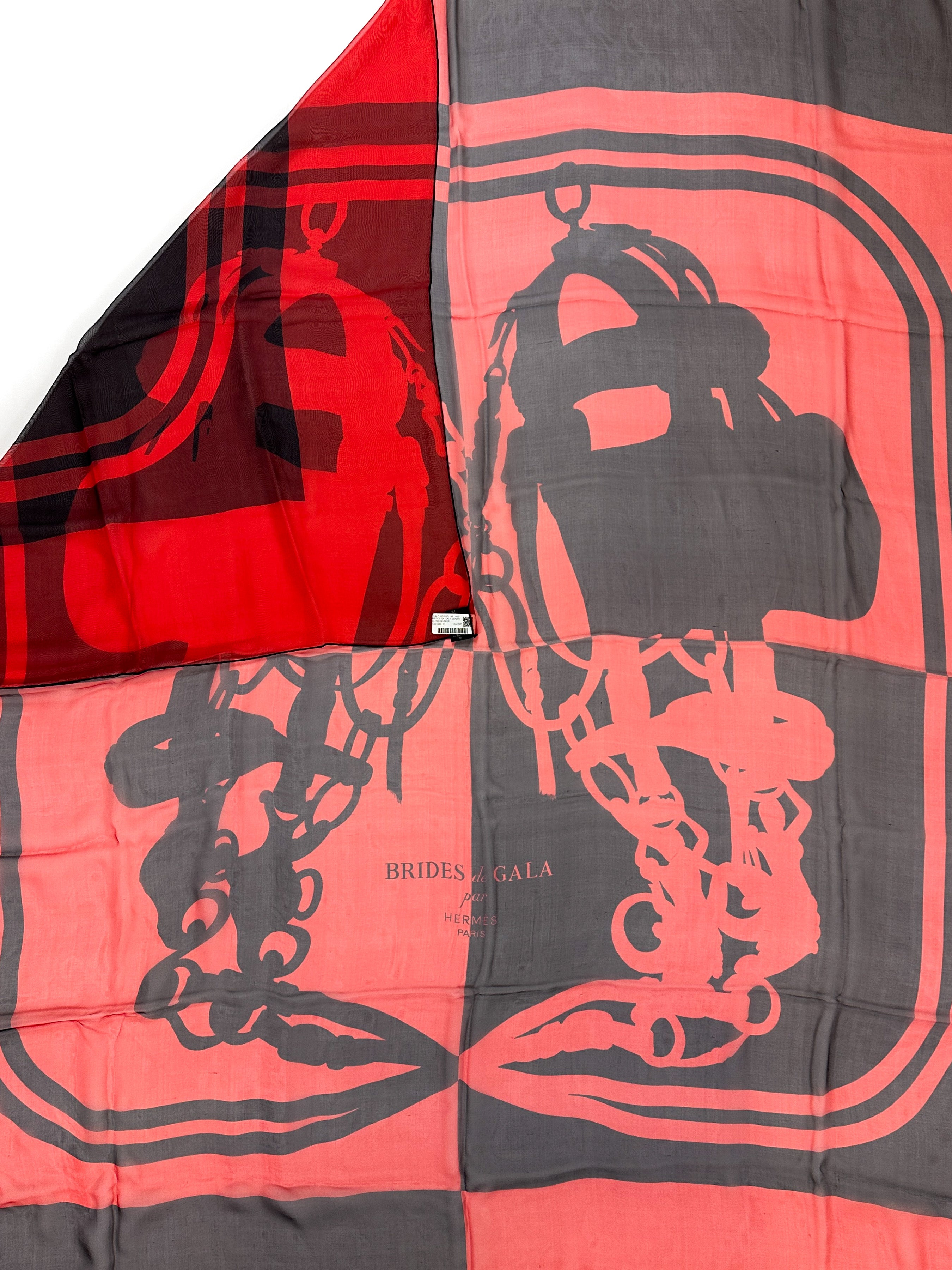 Hermès Brides de Gala Quadri Tatouage Mousseline 140