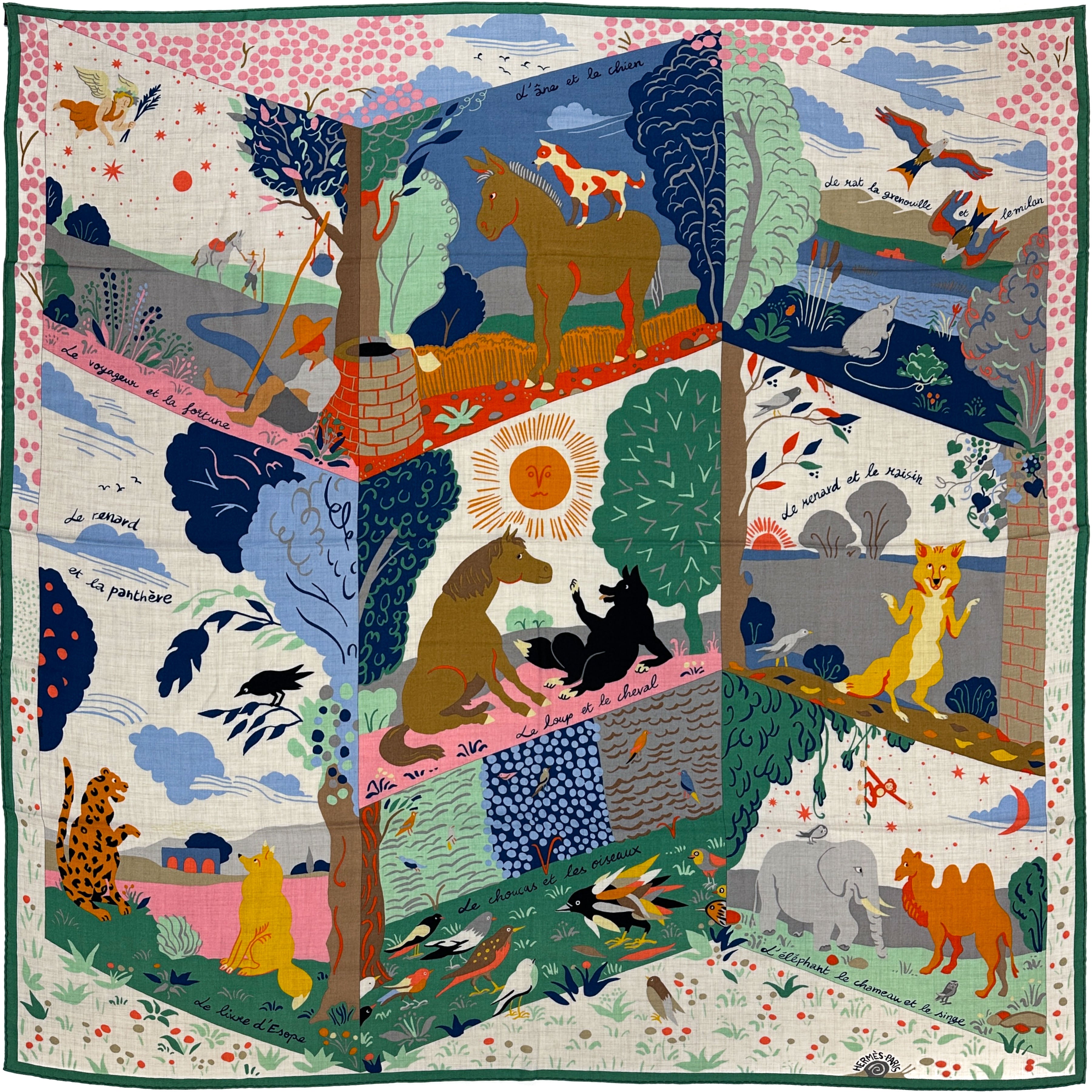 Hermès Le Livre d'Esope Cashmere Silk 140