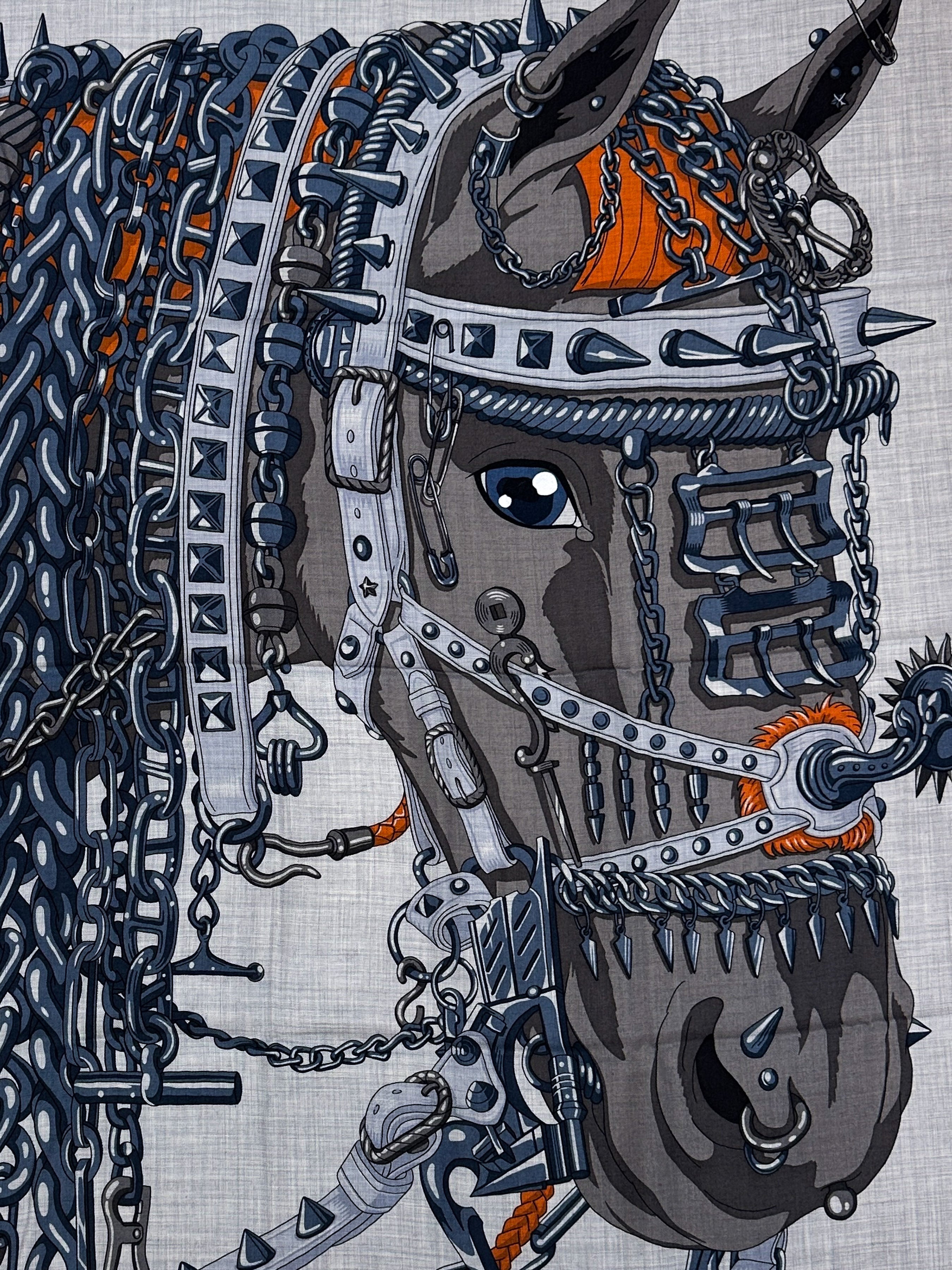 Hermès Cheval Heavy Metal Cashmere Silk 100