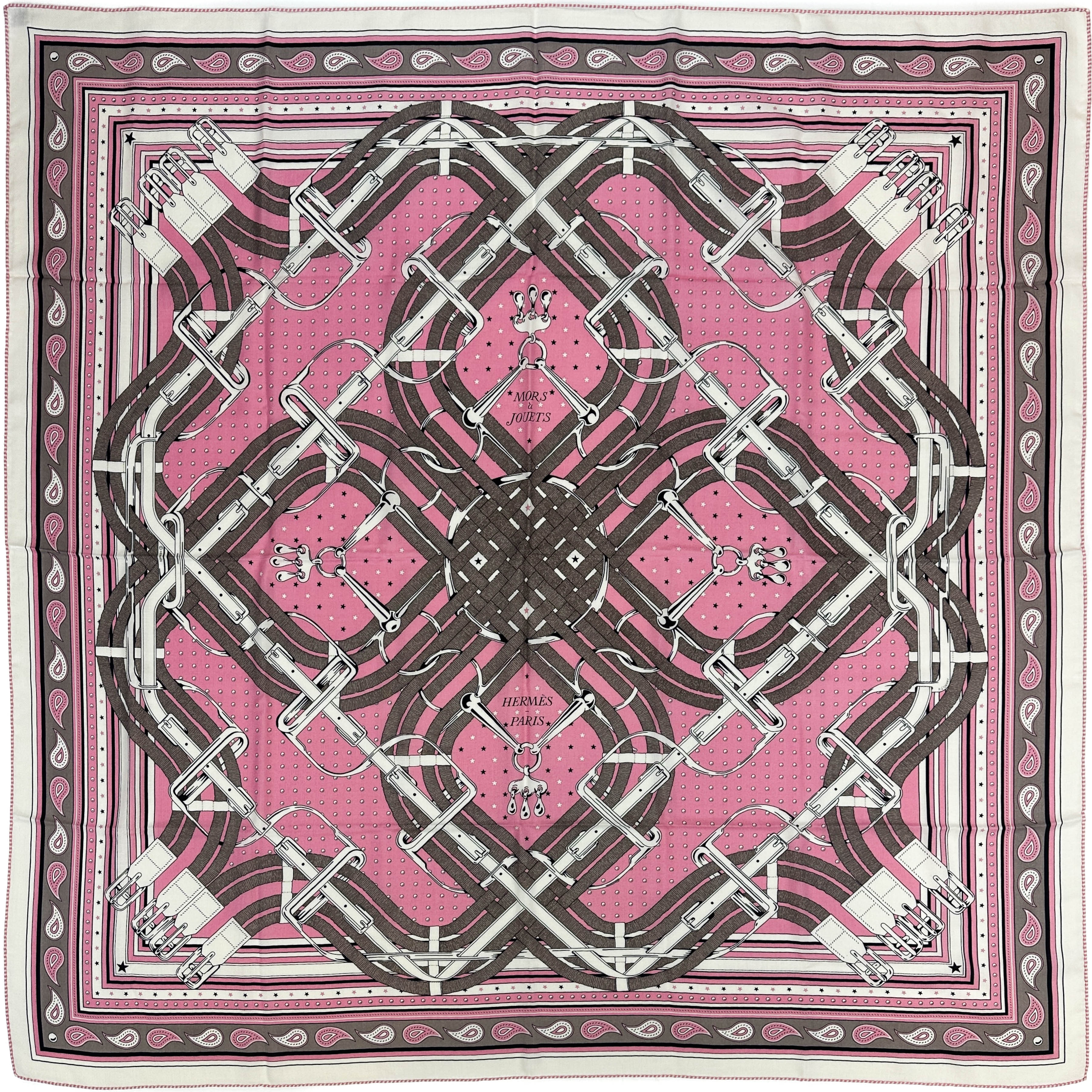 Hermès Mors à Jouets Bandana Cashmere Silk 140