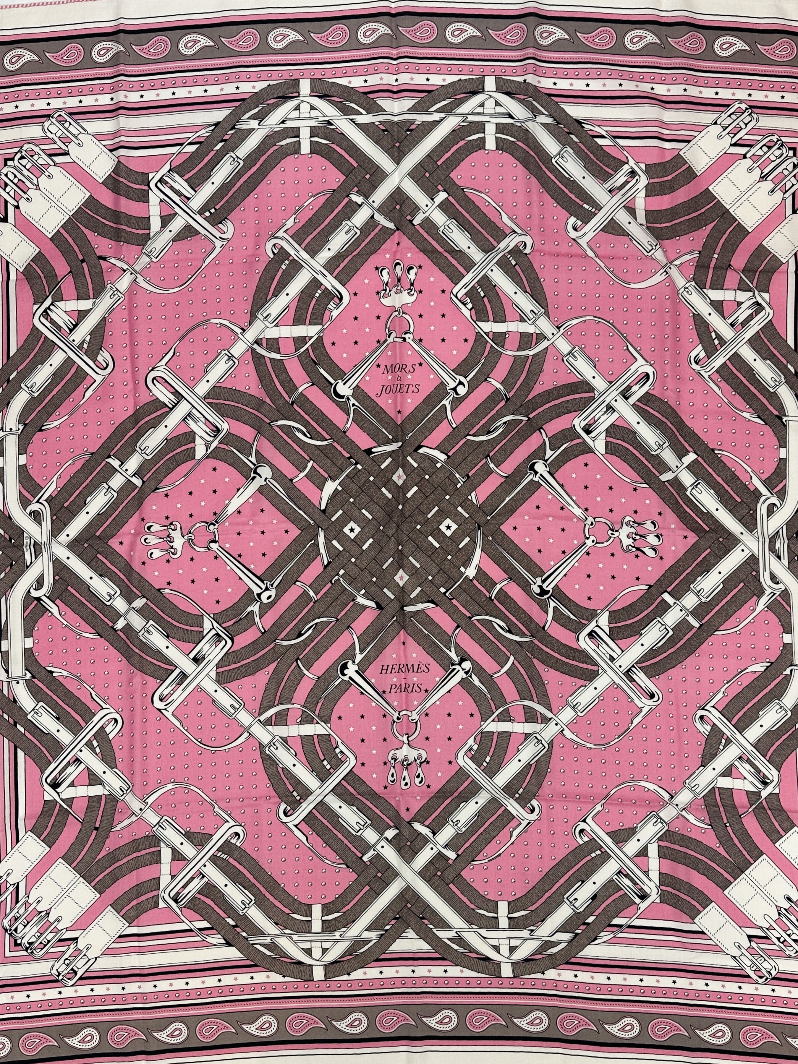 Hermès Mors à Jouets Bandana Cashmere Silk 140