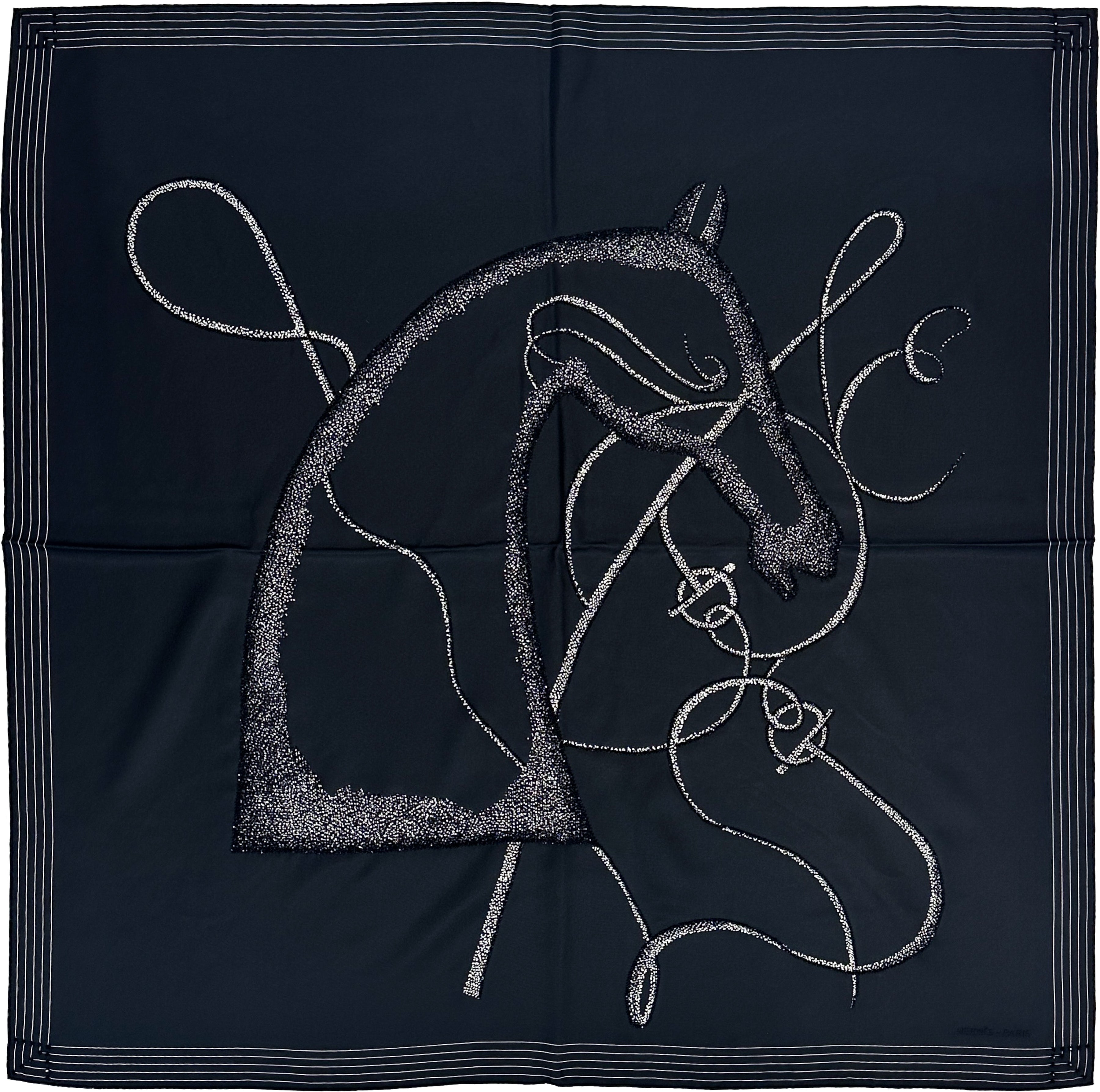 Hermès Cheval de Nuit Exceptional Beaded 90
