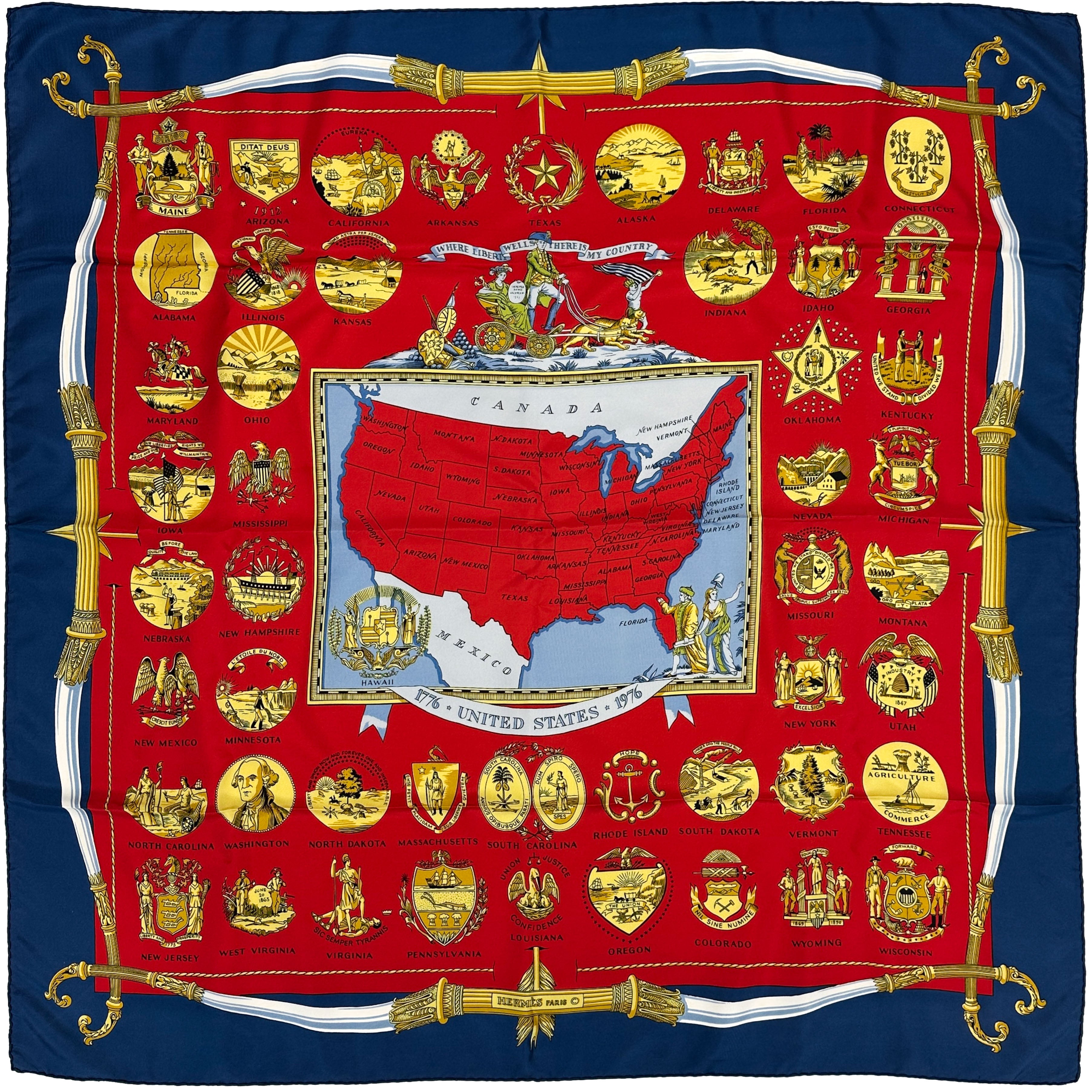 Hermès Special Edition 1976 Bicentenary Arms Of The United States 90