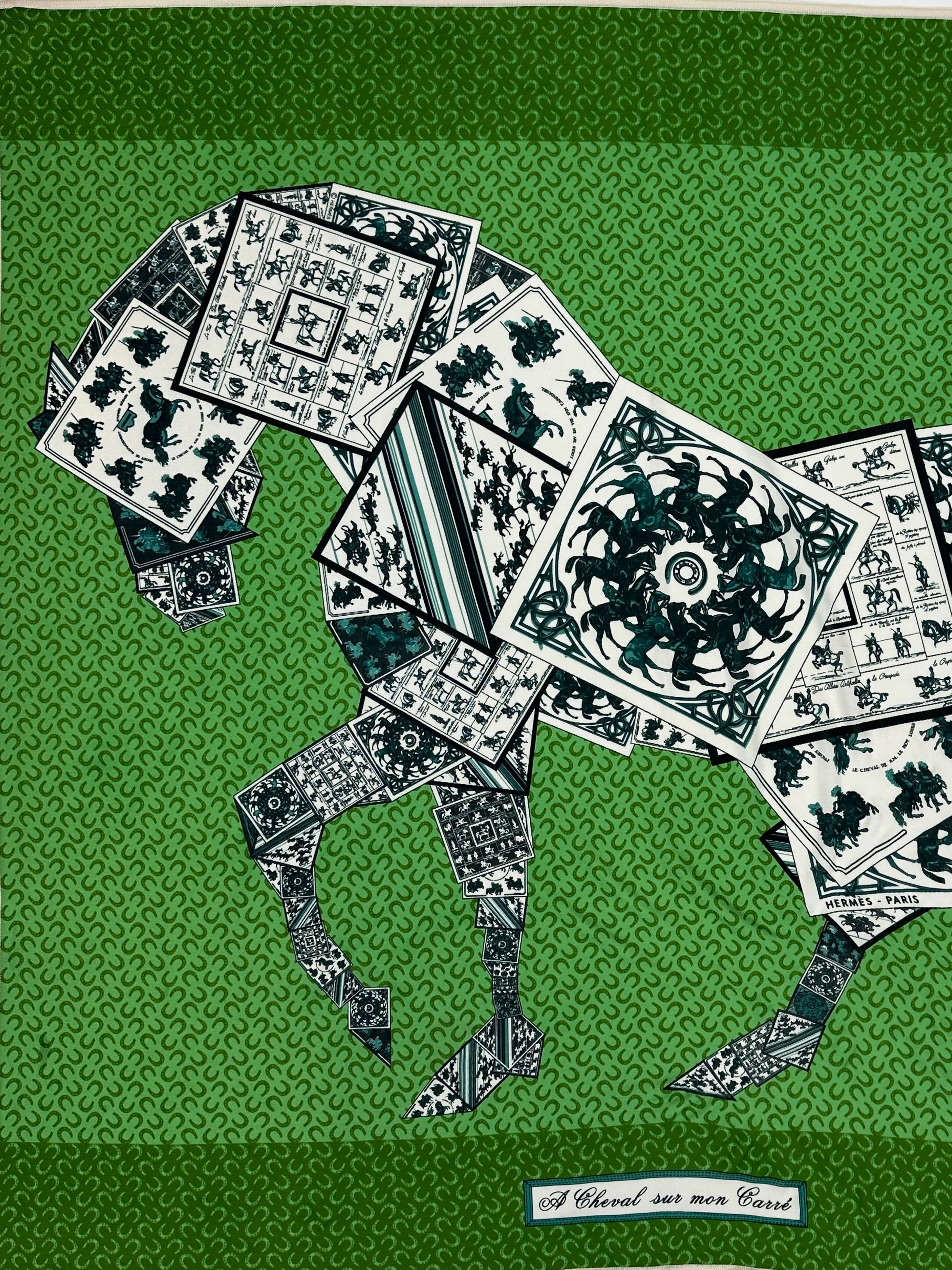 Hermès À Cheval Sur Mon Carré Silk Jersey 90