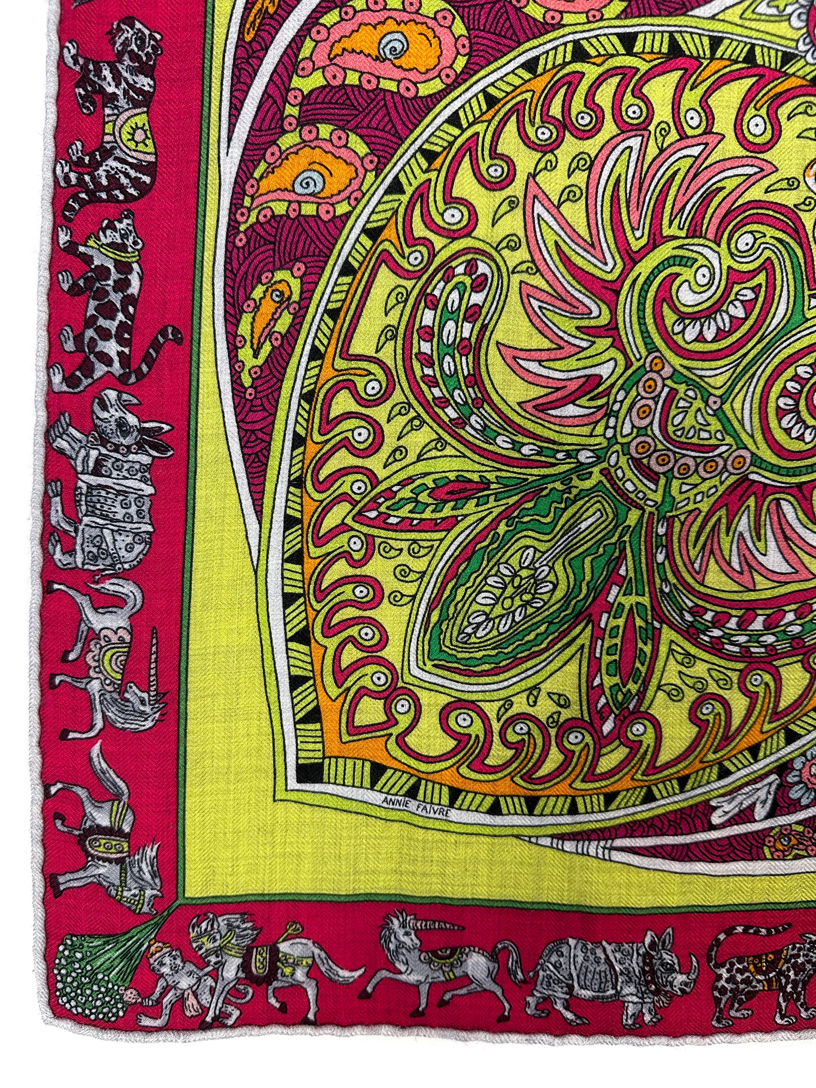 Hermès Le Jardin de Maharani Cashmere Silk 140