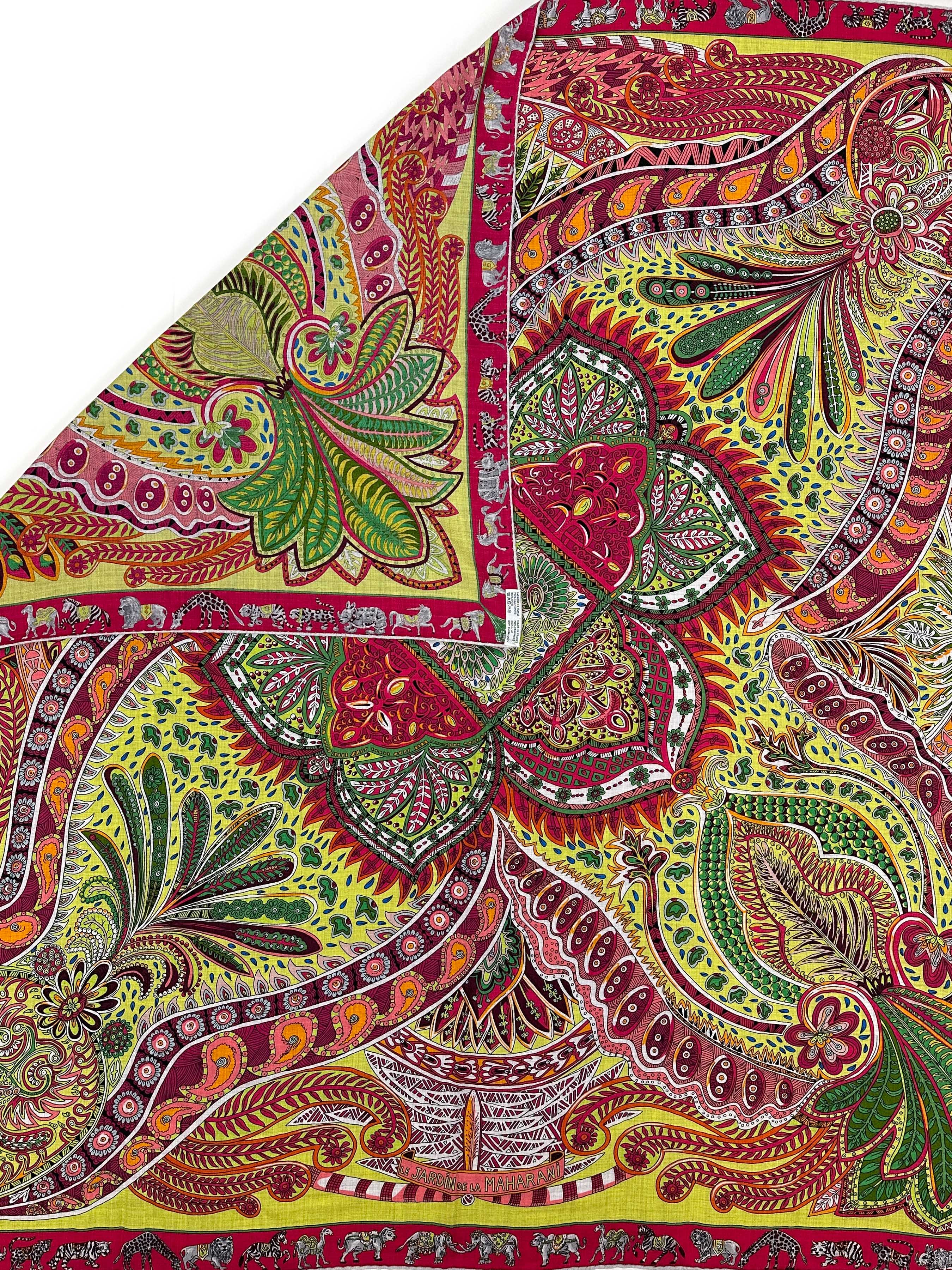 Hermès Le Jardin de Maharani Cashmere Silk 140