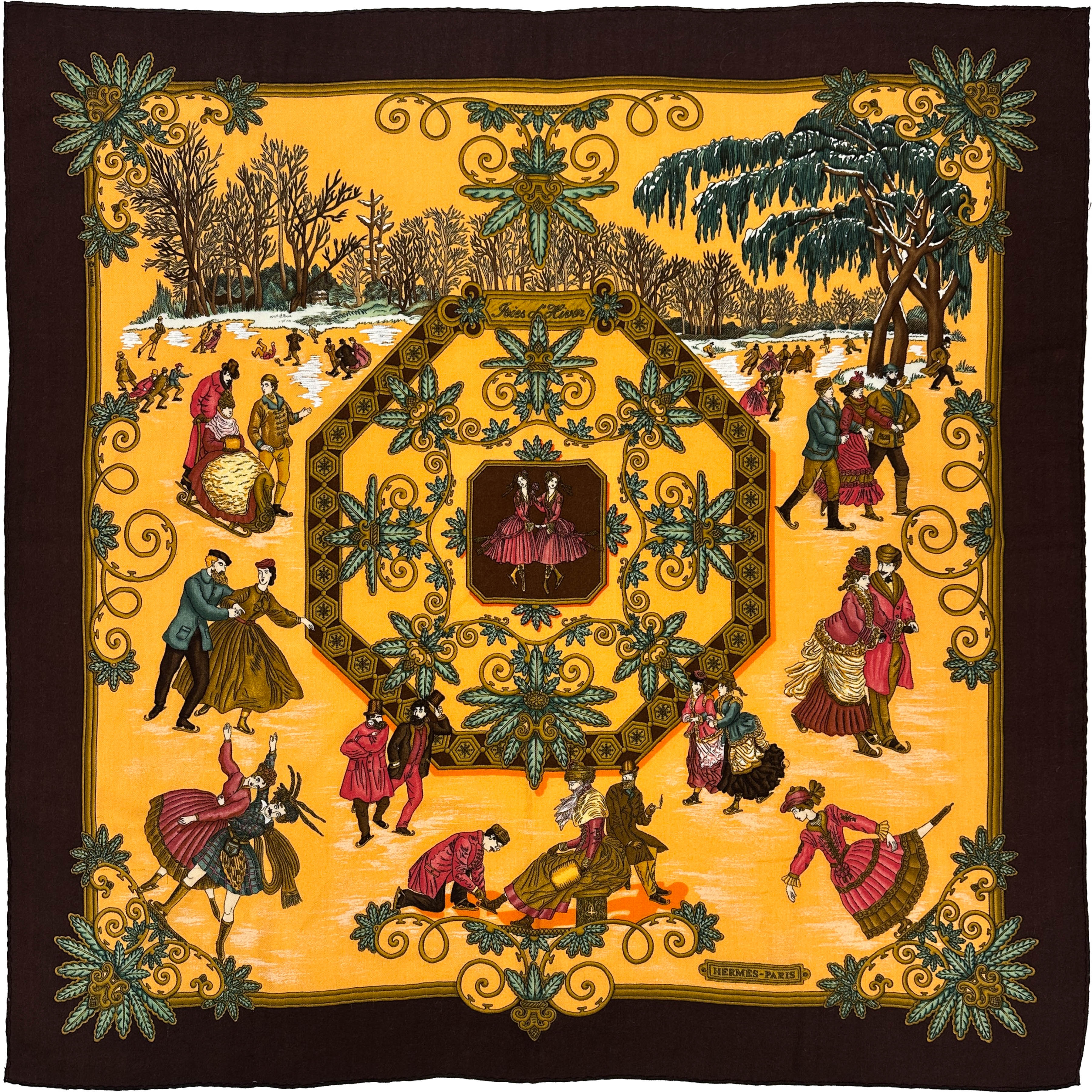 Hermès Joies d'Hiver Cashmere Silk 90