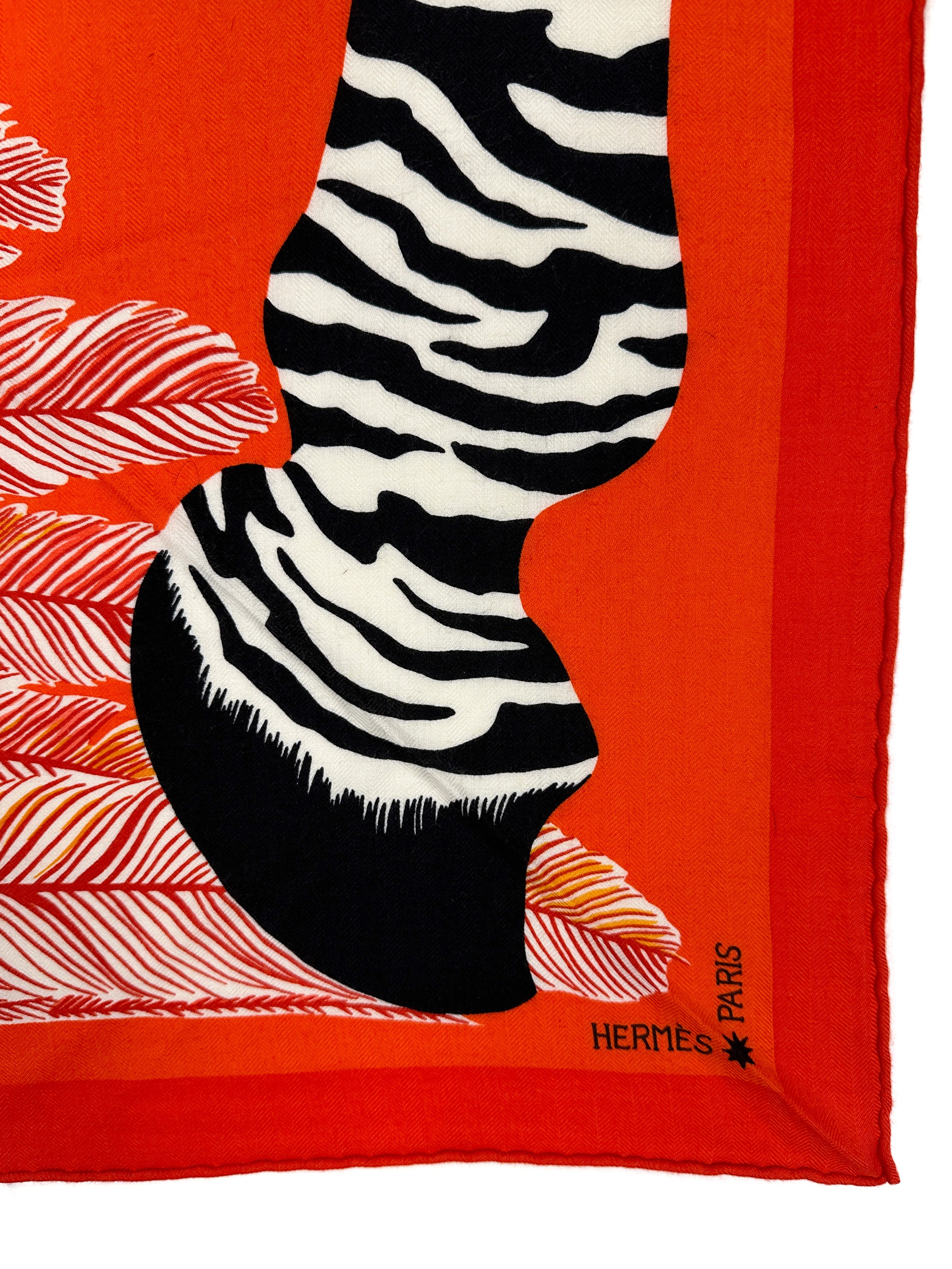 HERMES カシミヤシルク170×130 超大判 Hermès Zebra Pegasus Cashmere Silk Giant Triangle