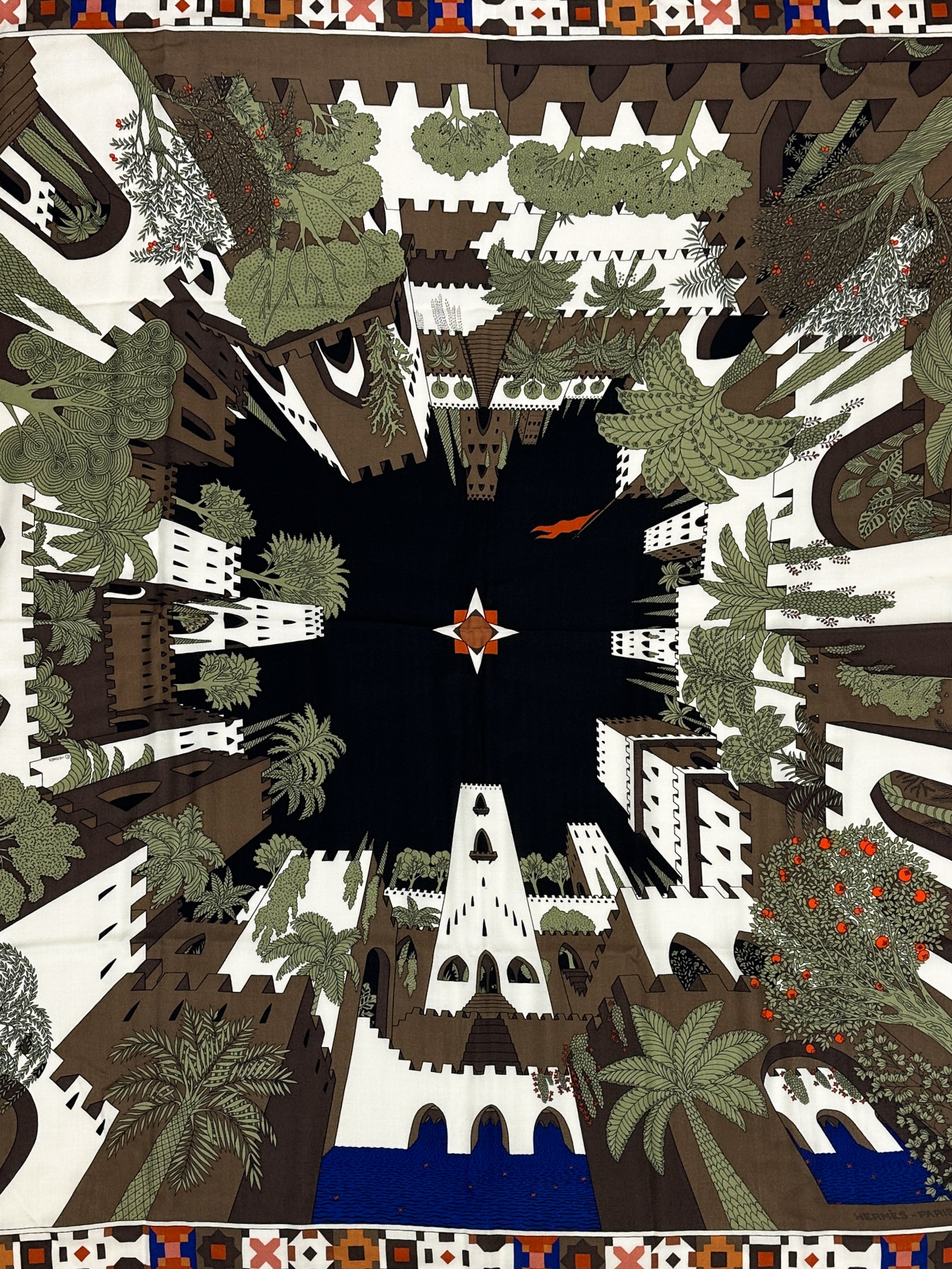 Hermès Le Palais des Quatre Vents Cashmere Silk 140