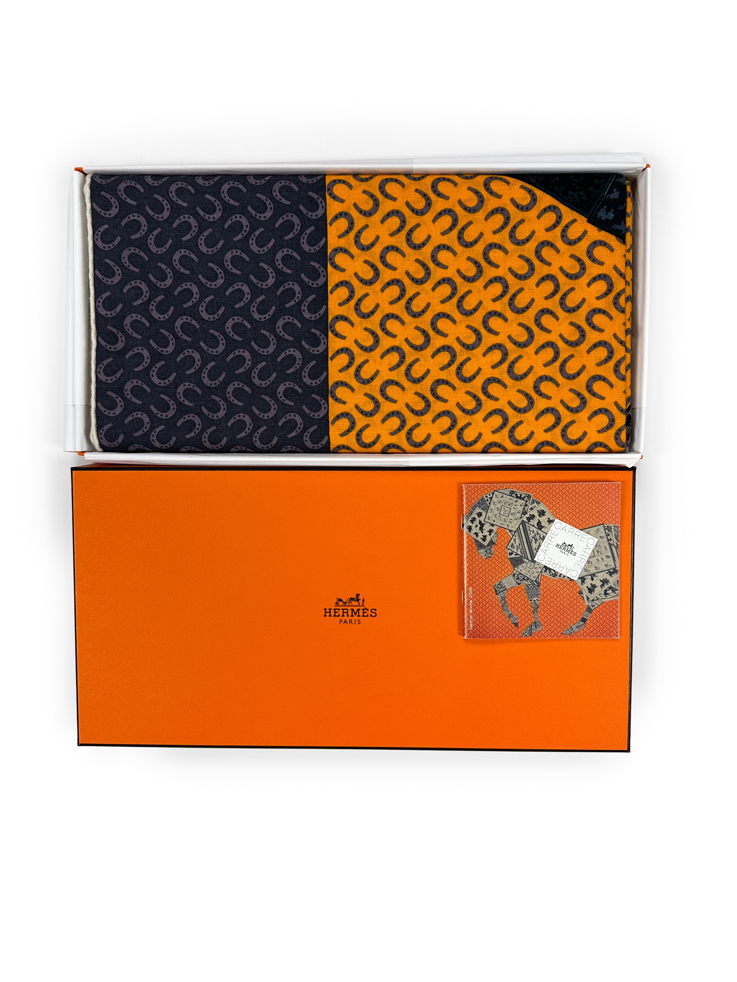 Hermès À Cheval Sur Mon Carré Cashmere Silk 140
