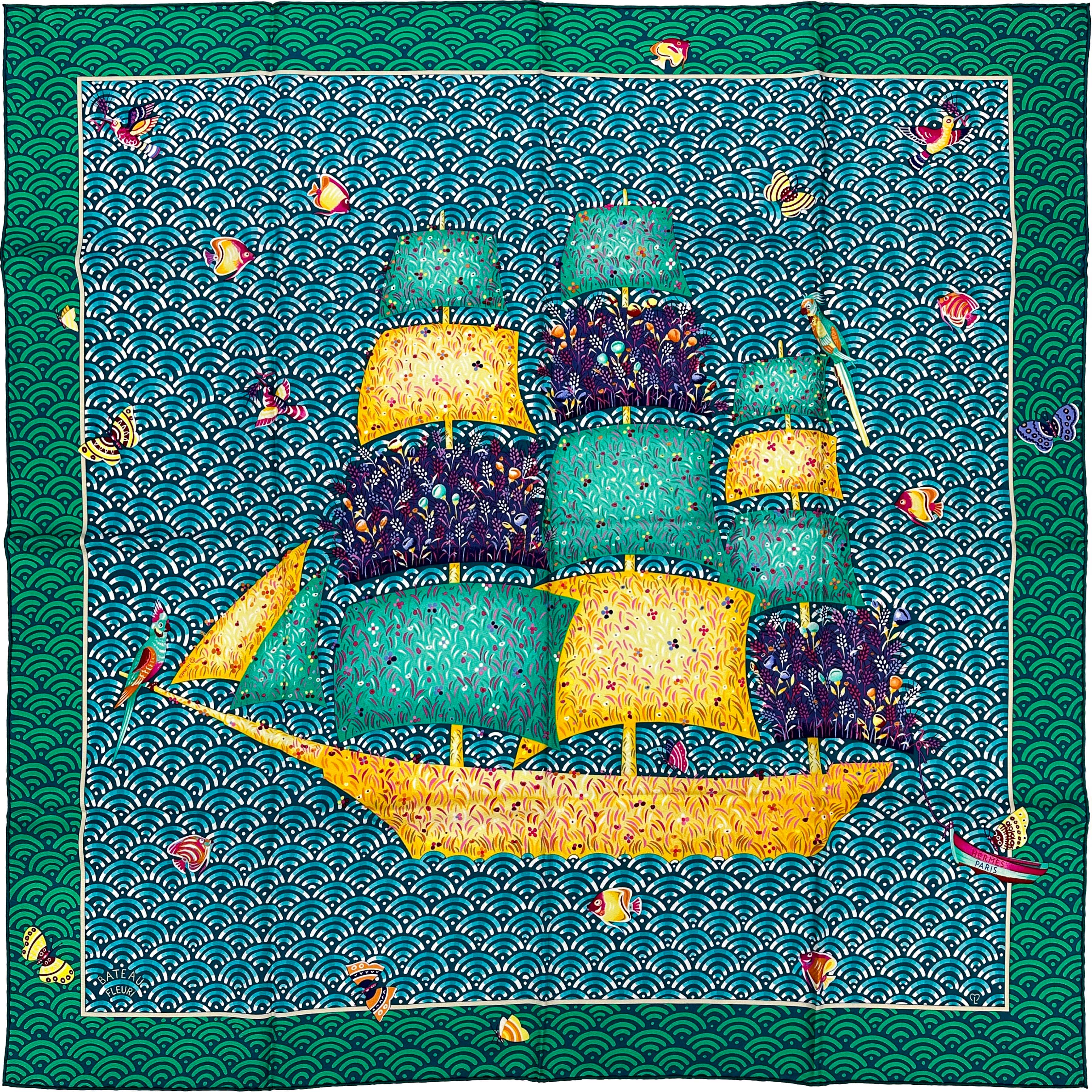 Hermès Bateau Fleuri 90