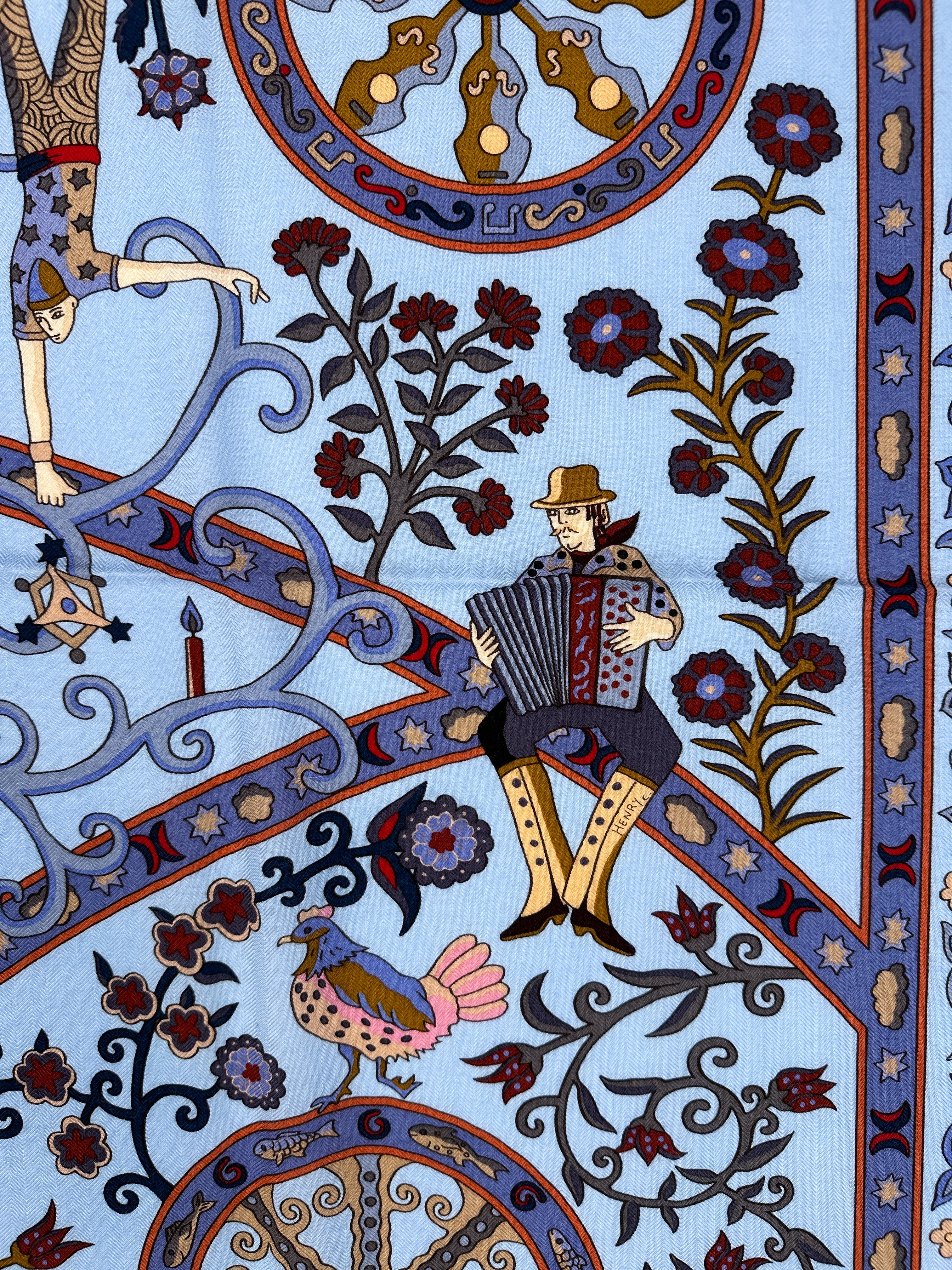 Hermès Peuple Du Vent Cashmere Silk 140